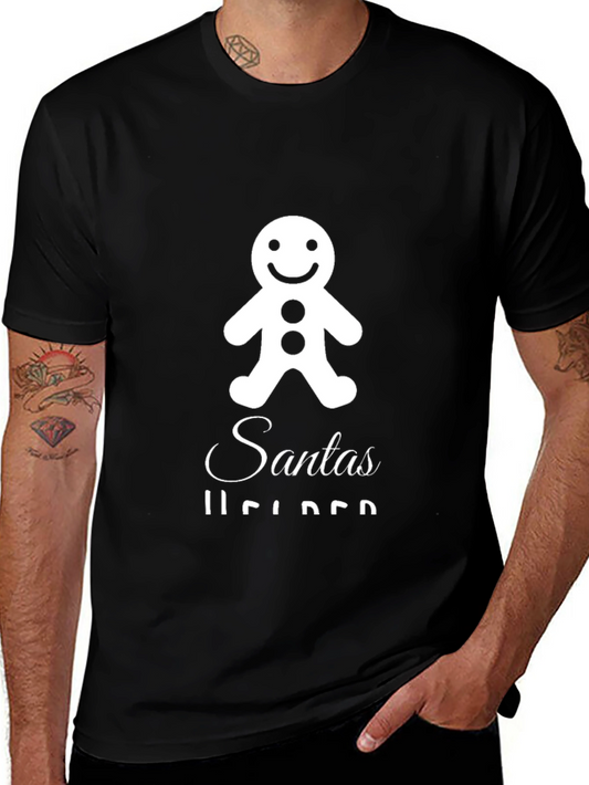 Santas Helper Gingerbread Man Graphic T-Shirt