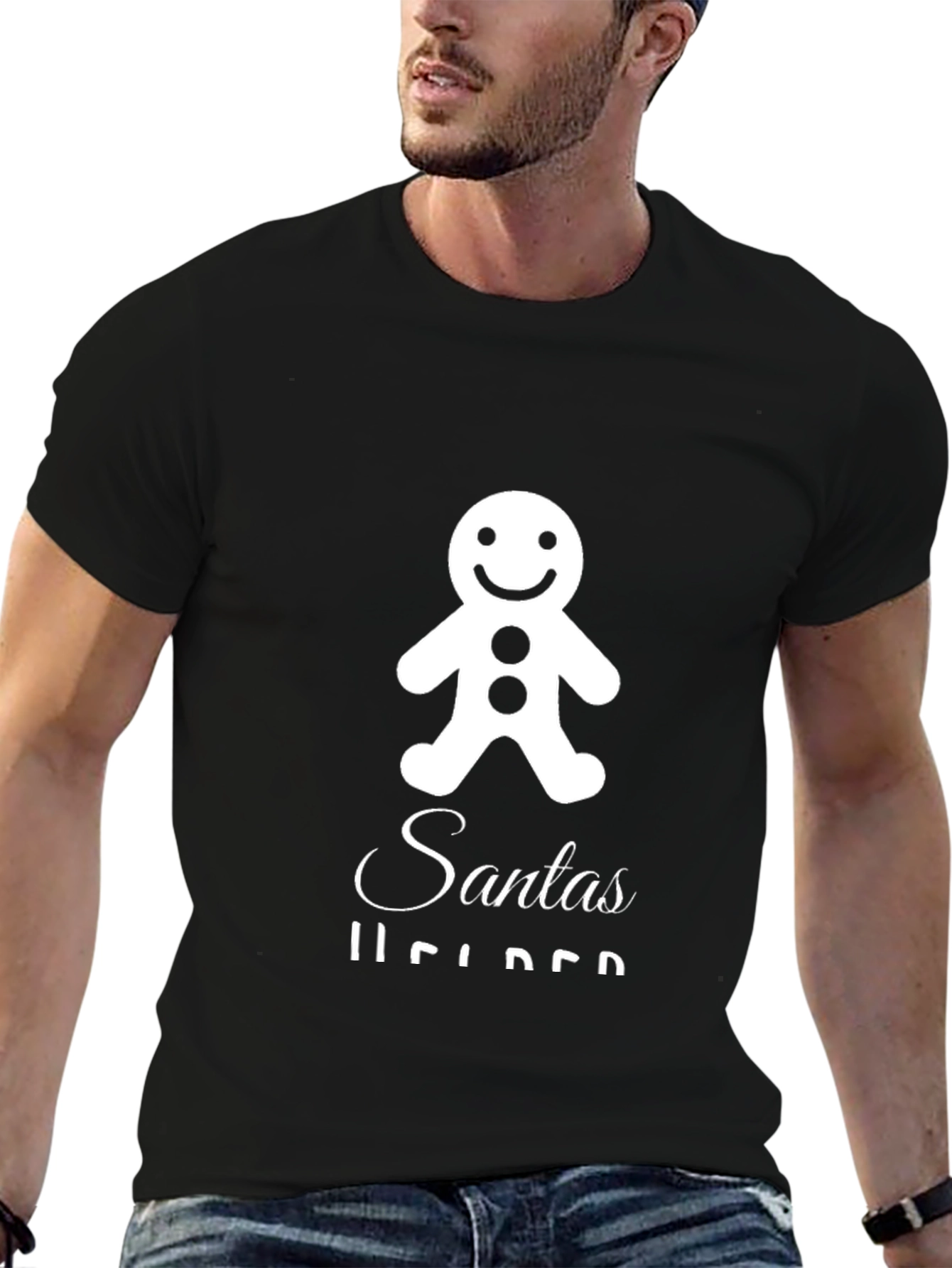 Santas Helper Gingerbread Man Graphic T-Shirt