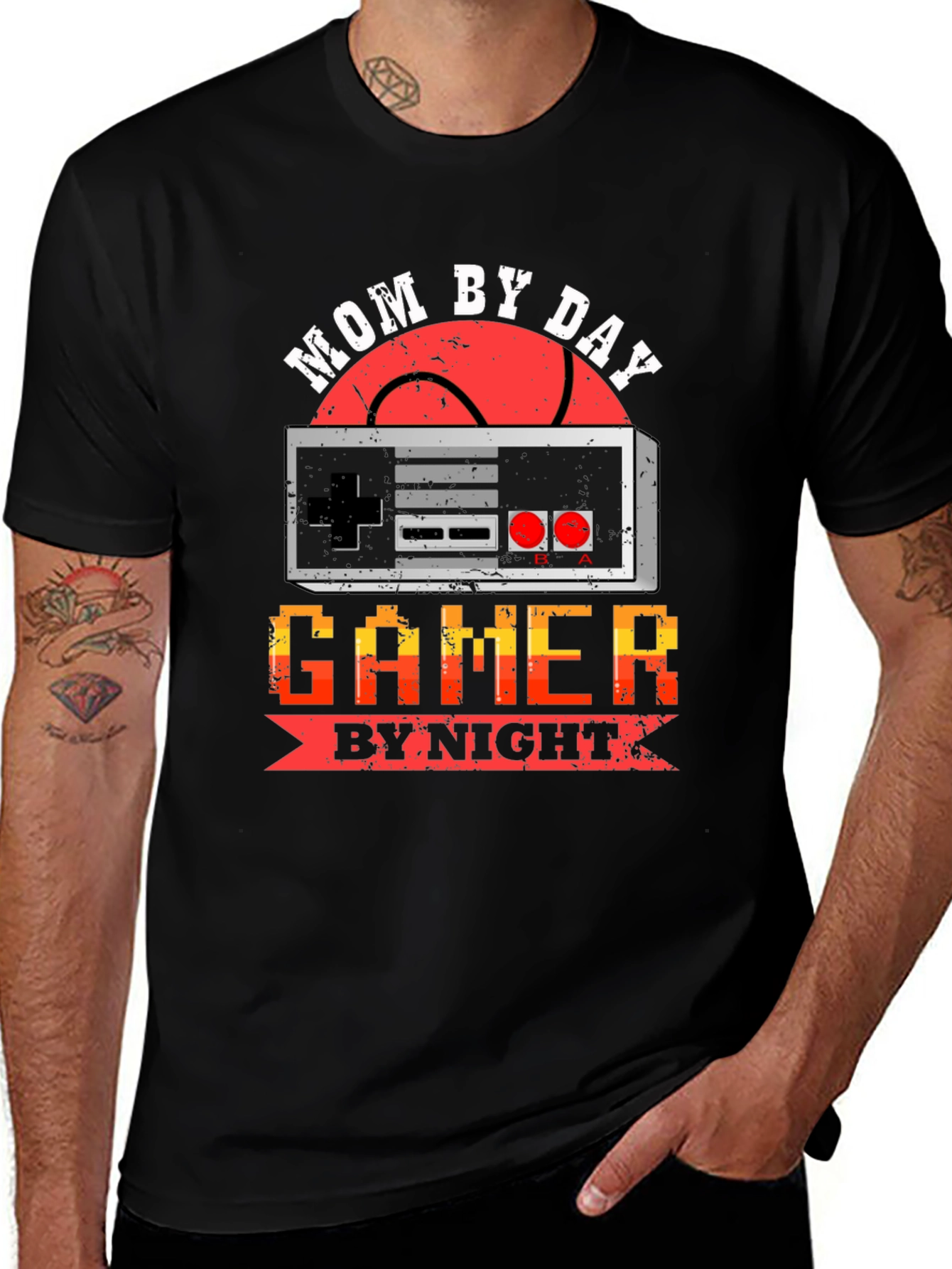 Mom By Day Gamer By Night Graphic Tee