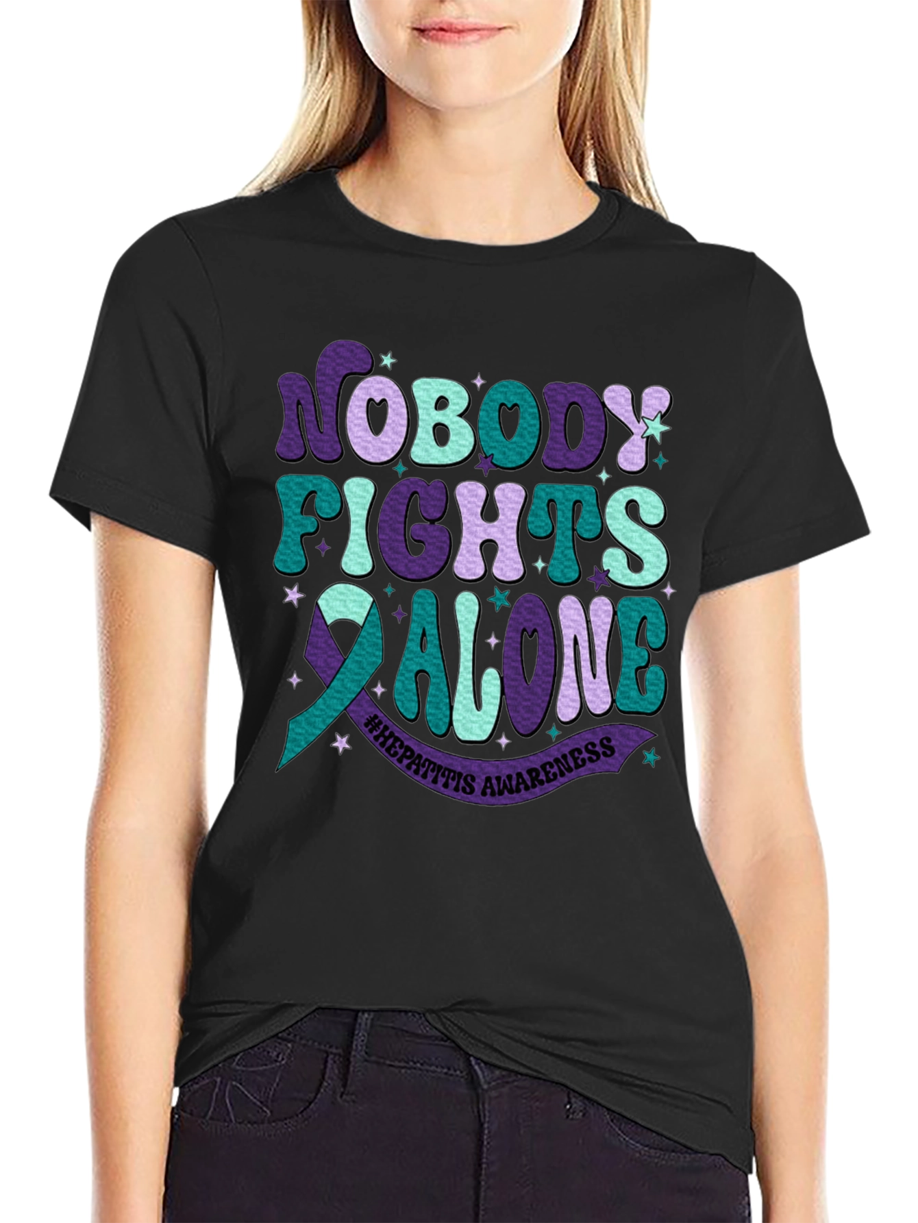 Hepatitis Awareness Tee - Nobody Fights Alone