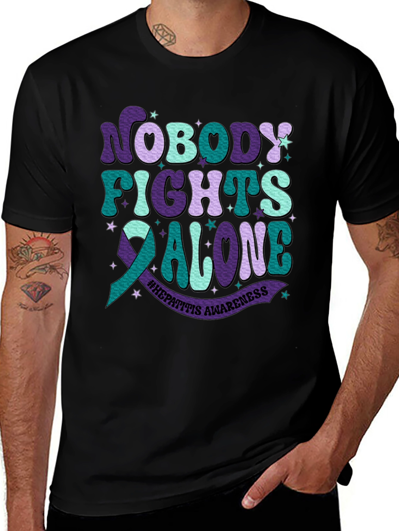 Hepatitis Awareness Tee - Nobody Fights Alone