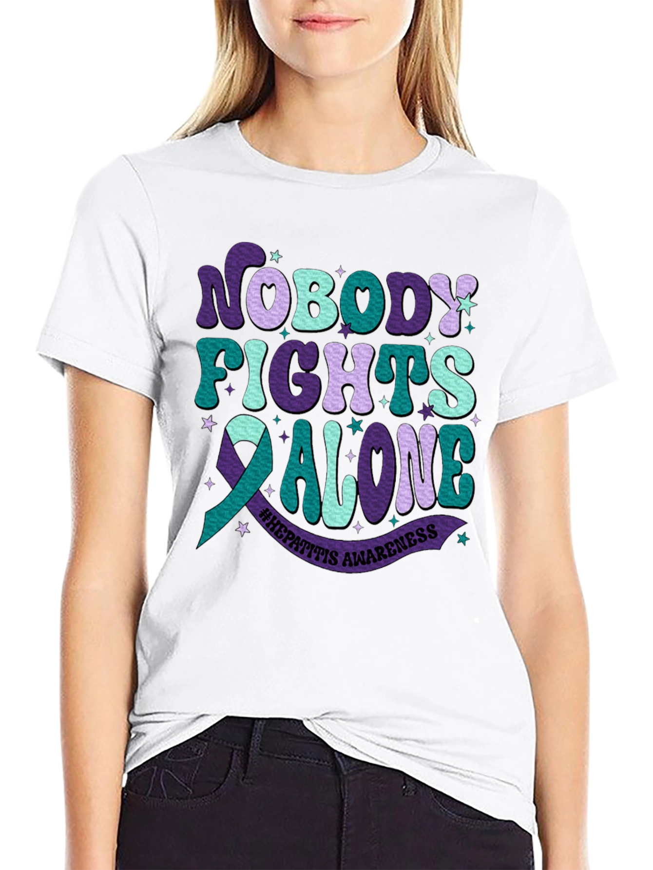 Hepatitis Awareness Tee - Nobody Fights Alone