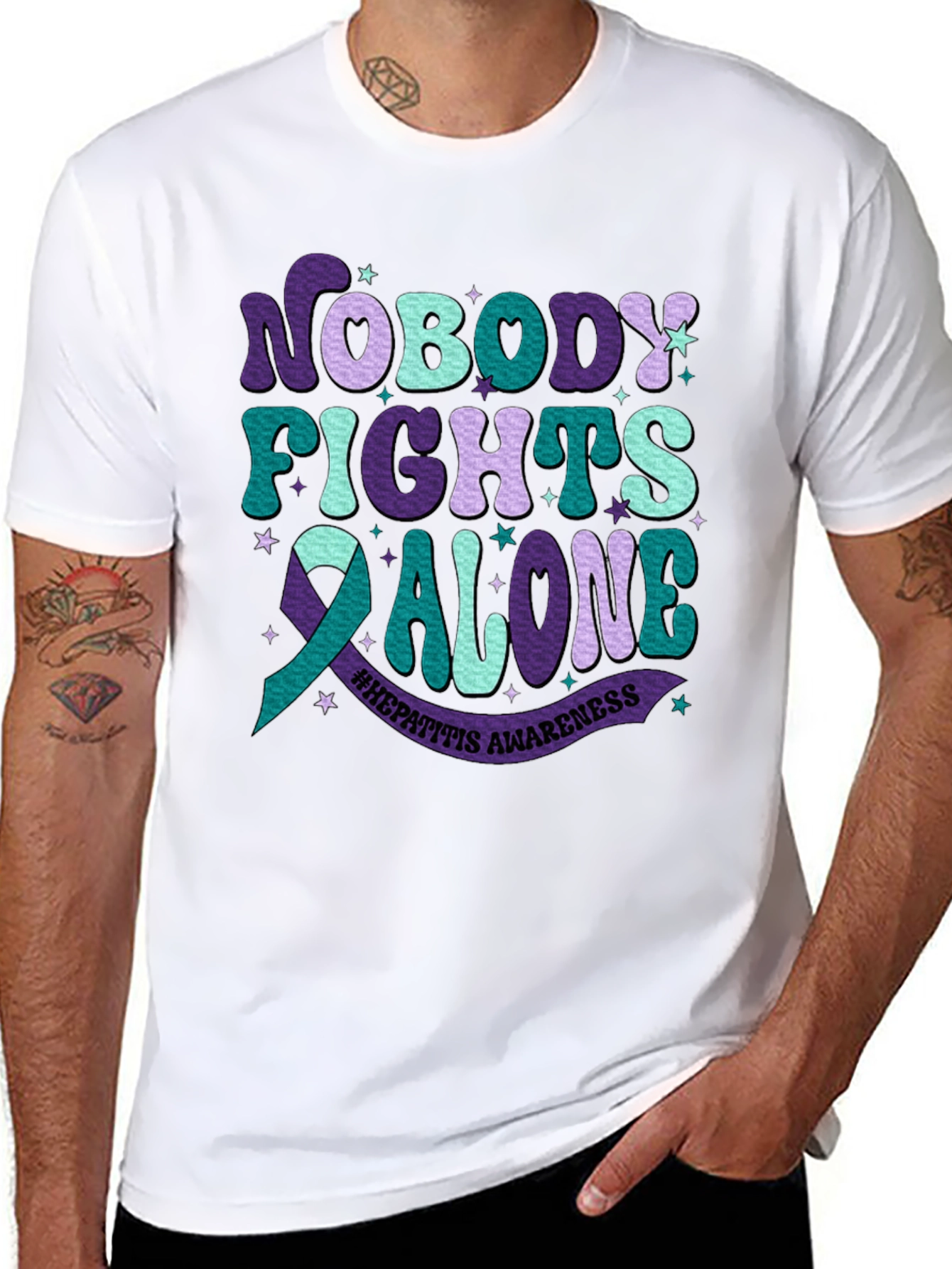 Hepatitis Awareness Tee - Nobody Fights Alone