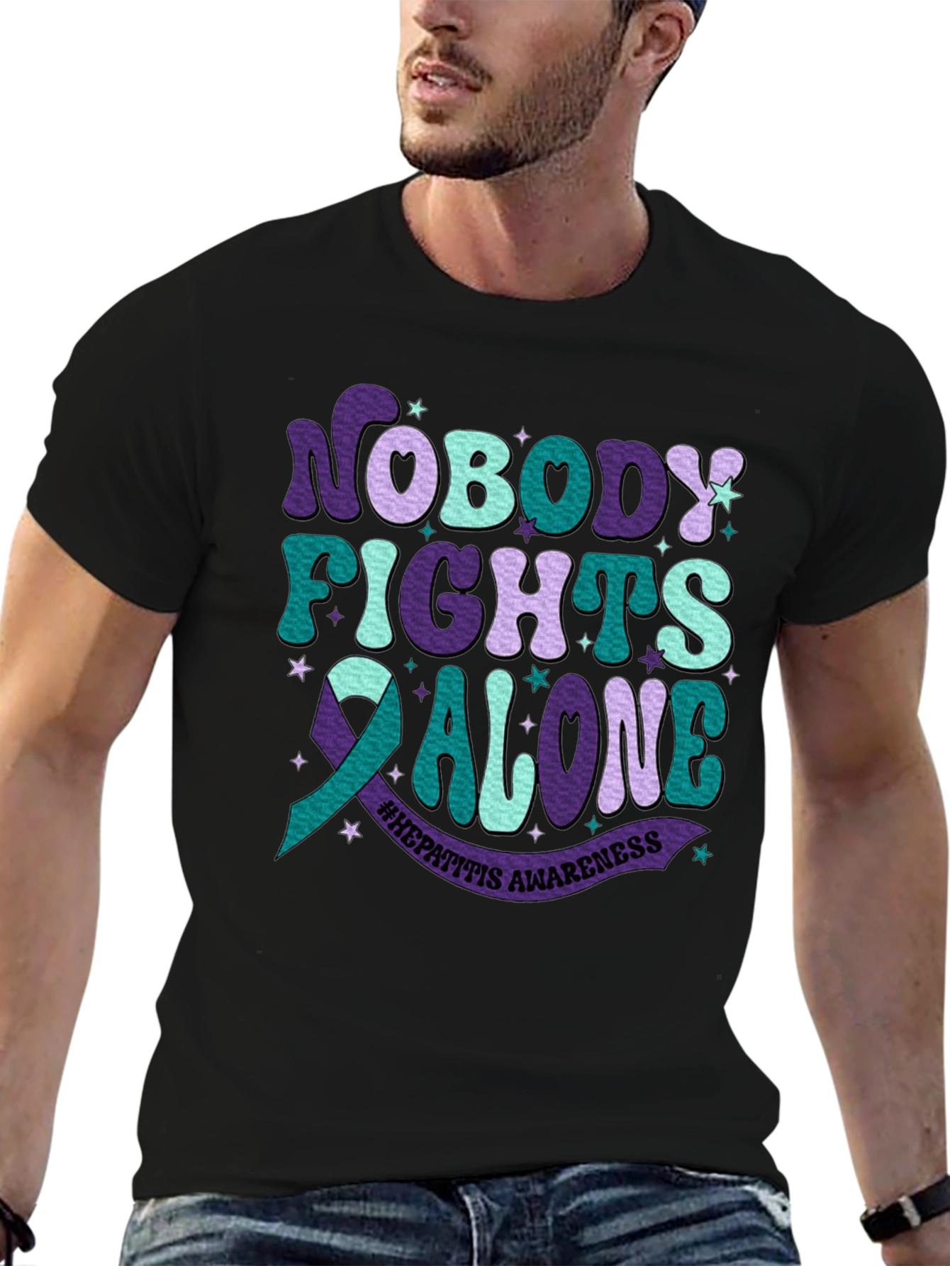 Hepatitis Awareness Tee - Nobody Fights Alone