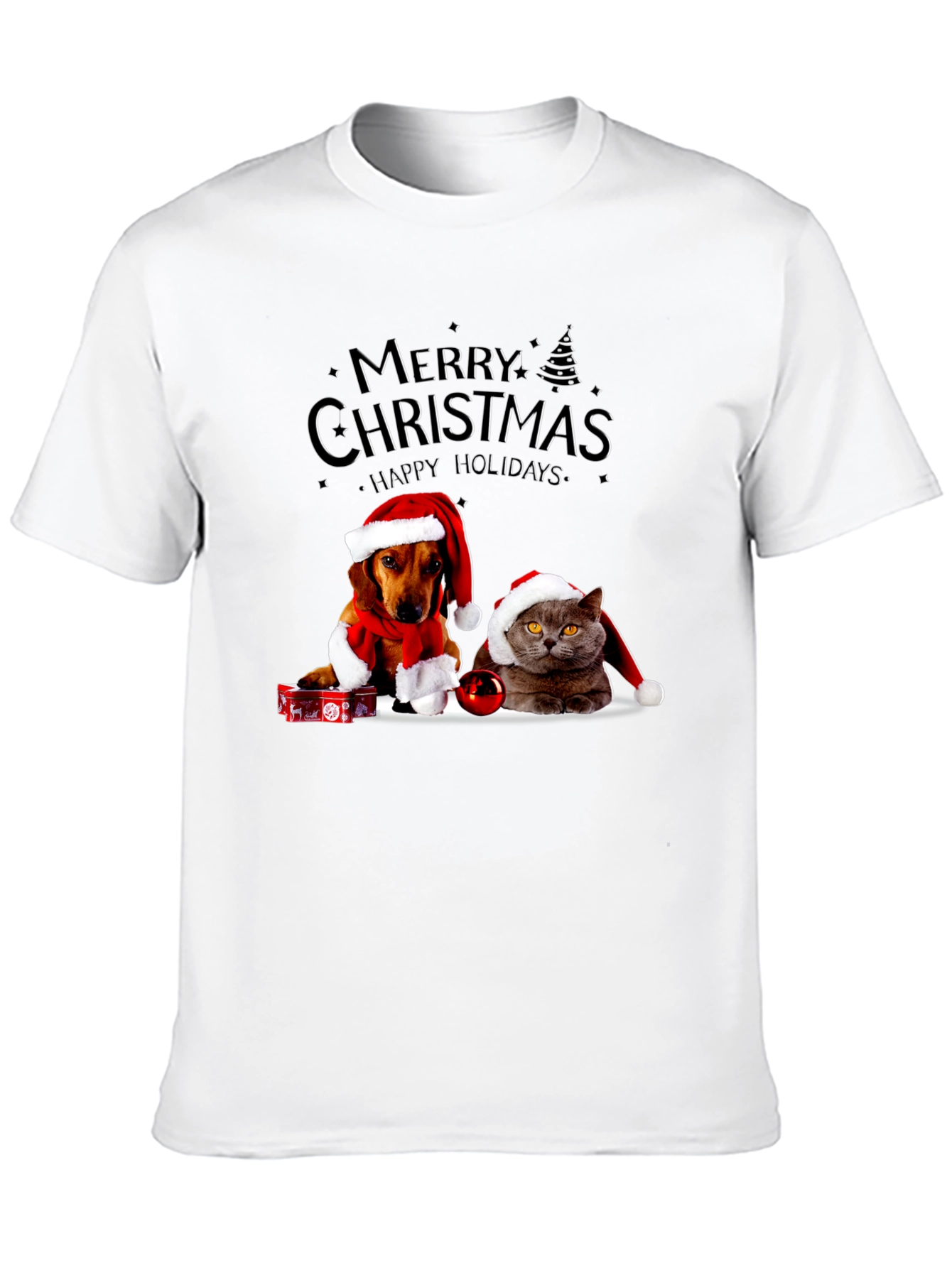 Merry Christmas Dog and Cat T-Shirt