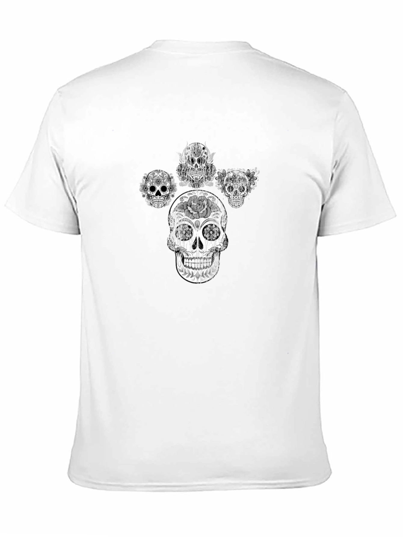 Skull Graphic Tee - Black Cotton T-Shirt