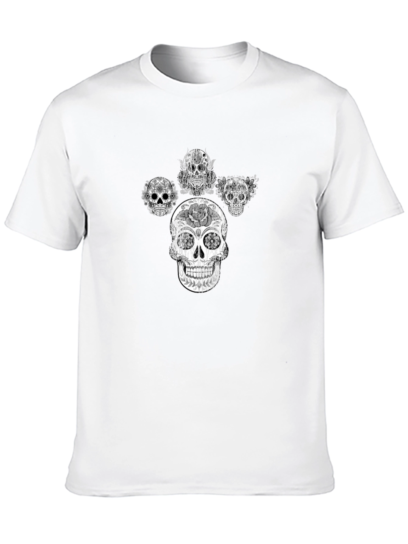 Skull Graphic Tee - Black Cotton T-Shirt
