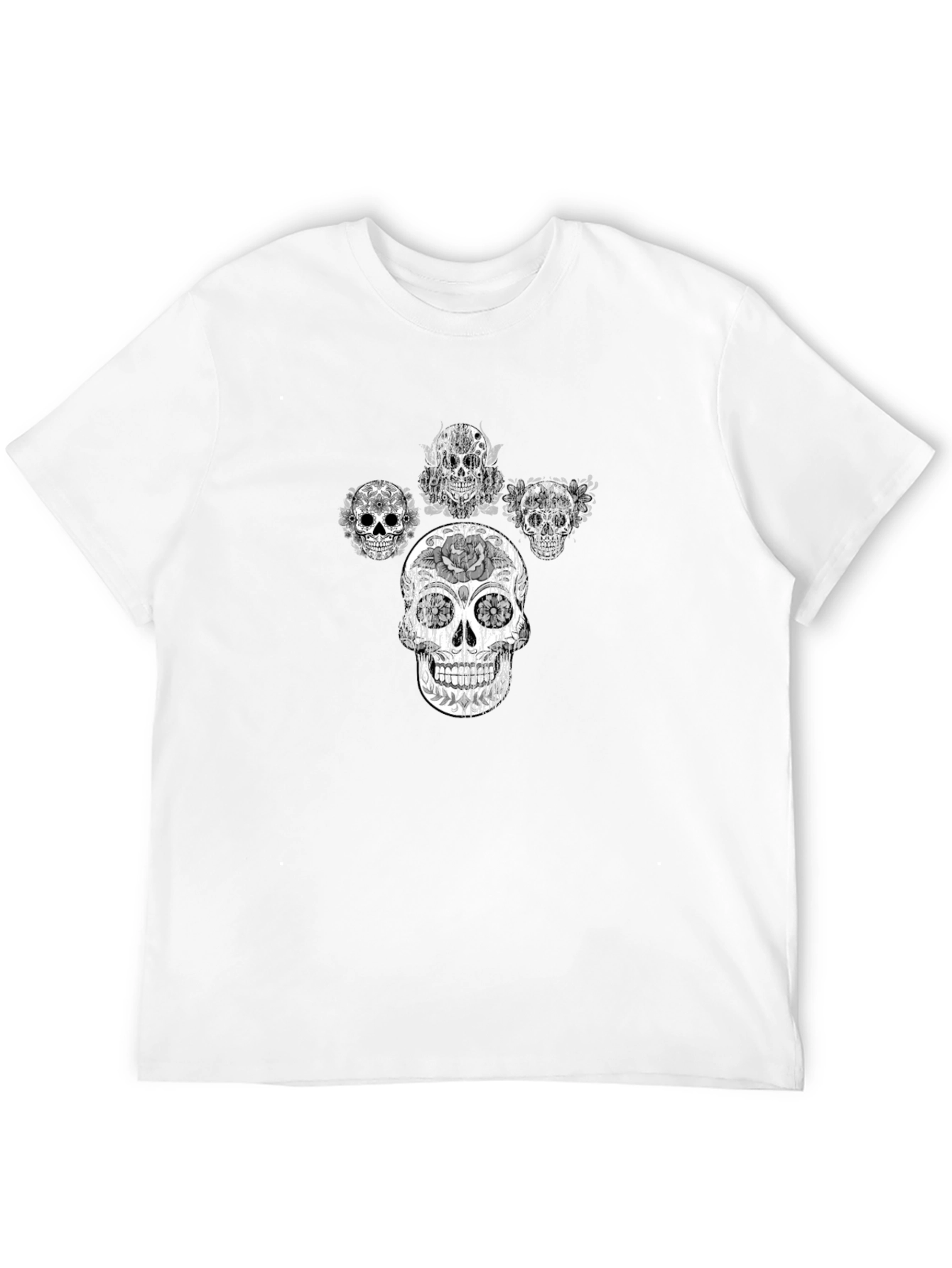 Skull Graphic Tee - Black Cotton T-Shirt