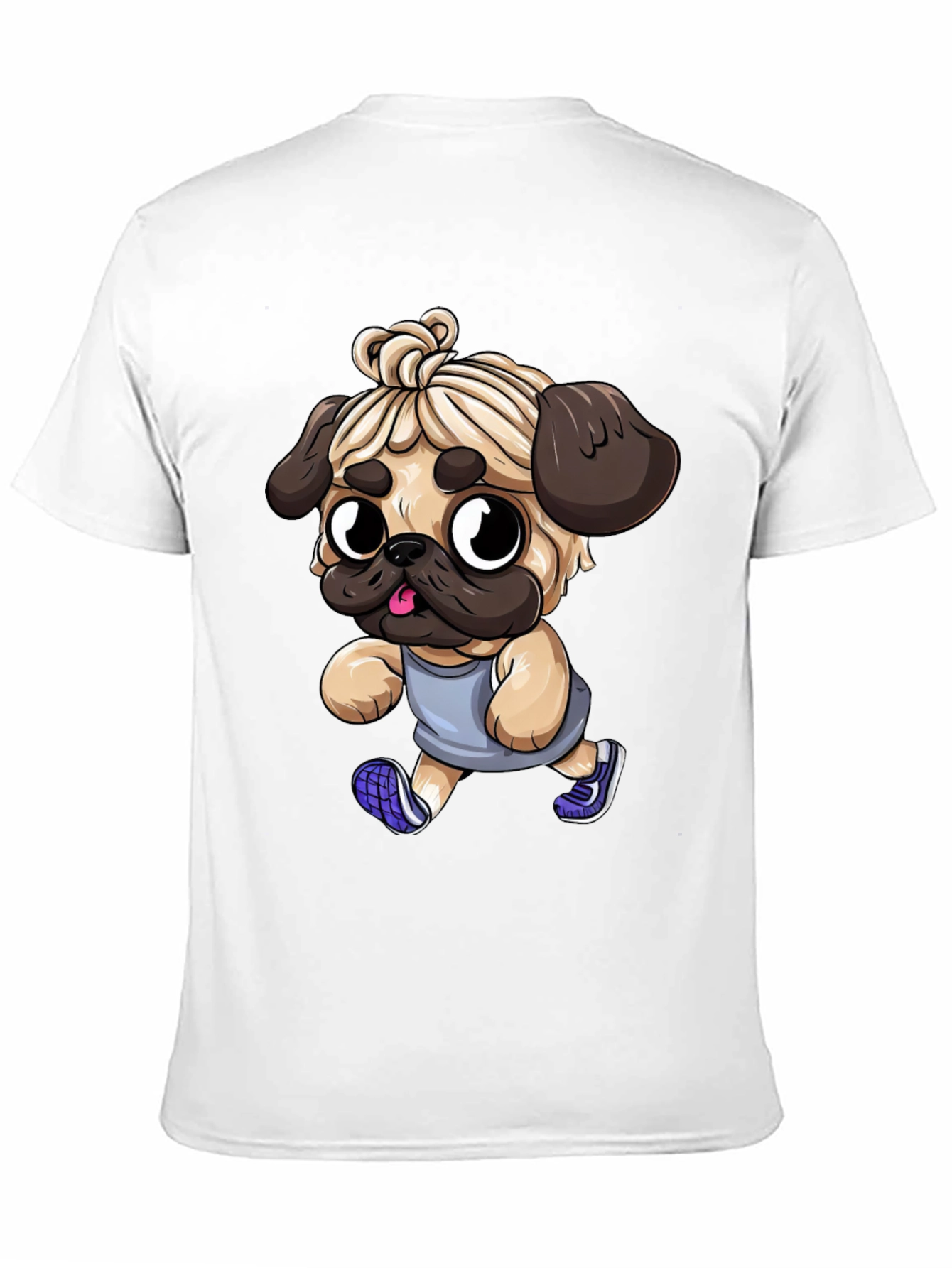 Funny Pug Jogger Tee - Mens Black T-Shirt
