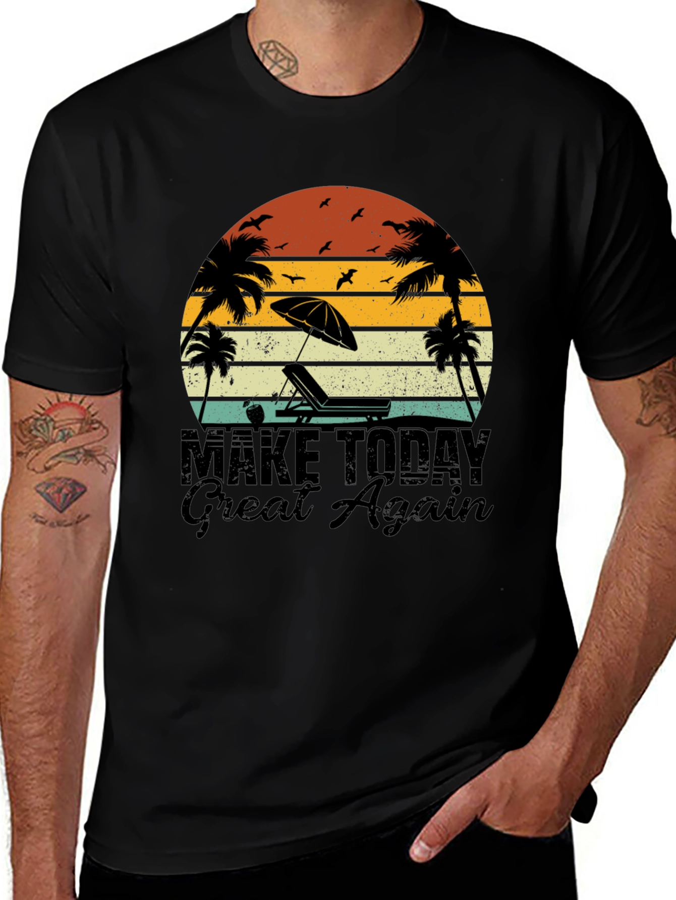 Retro Beach T-Shirt - Make Today Great Again