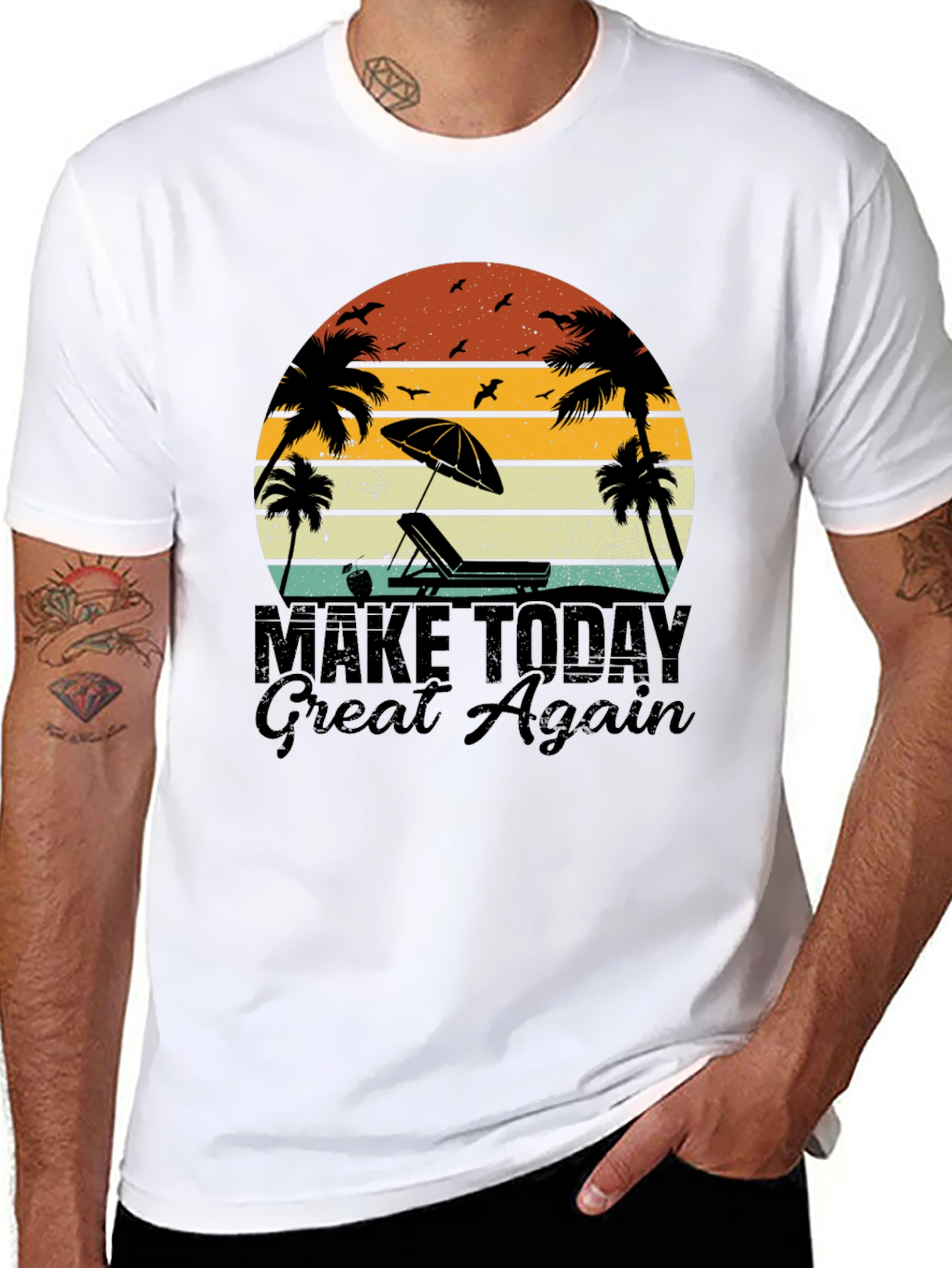 Retro Beach T-Shirt - Make Today Great Again