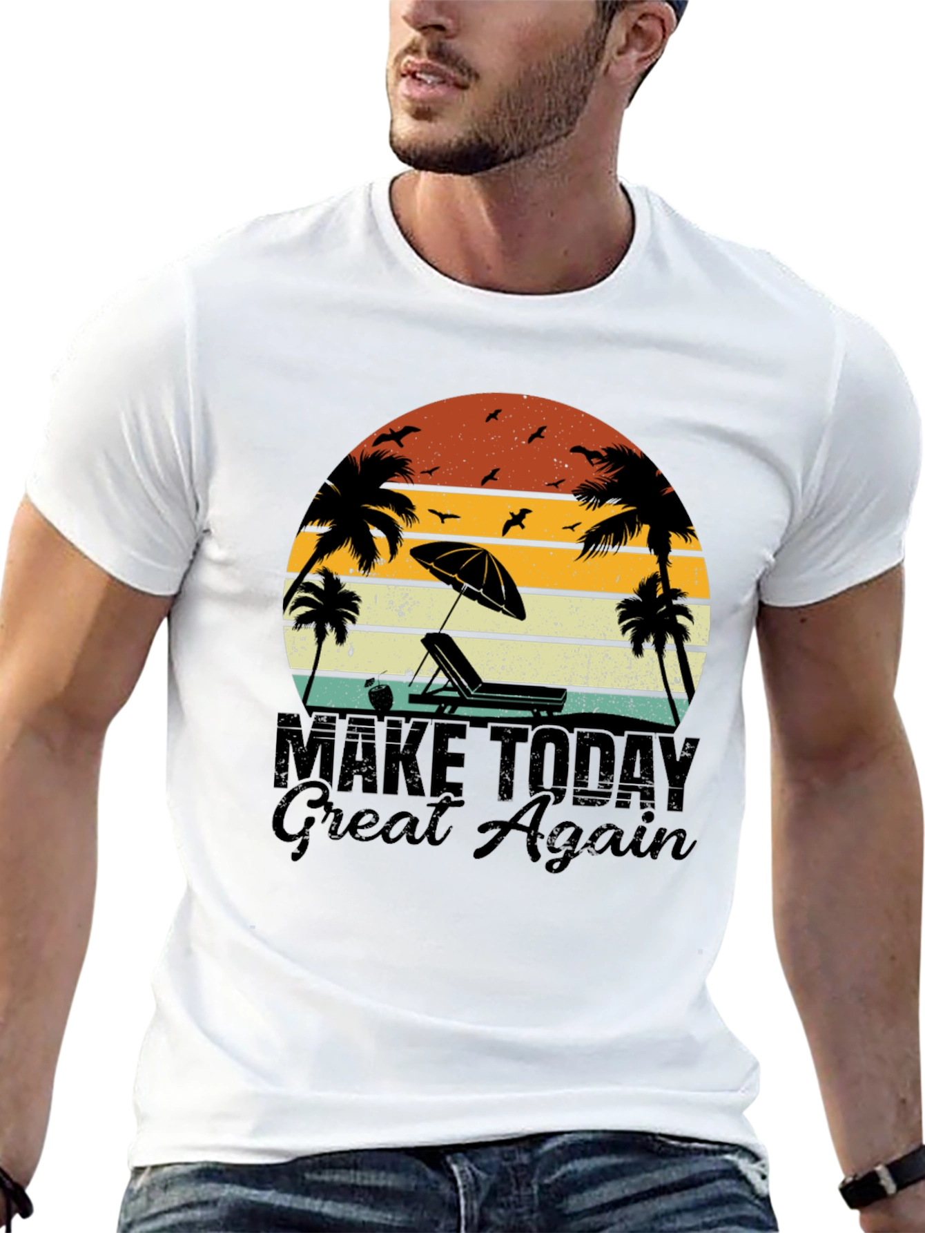 Retro Beach T-Shirt - Make Today Great Again