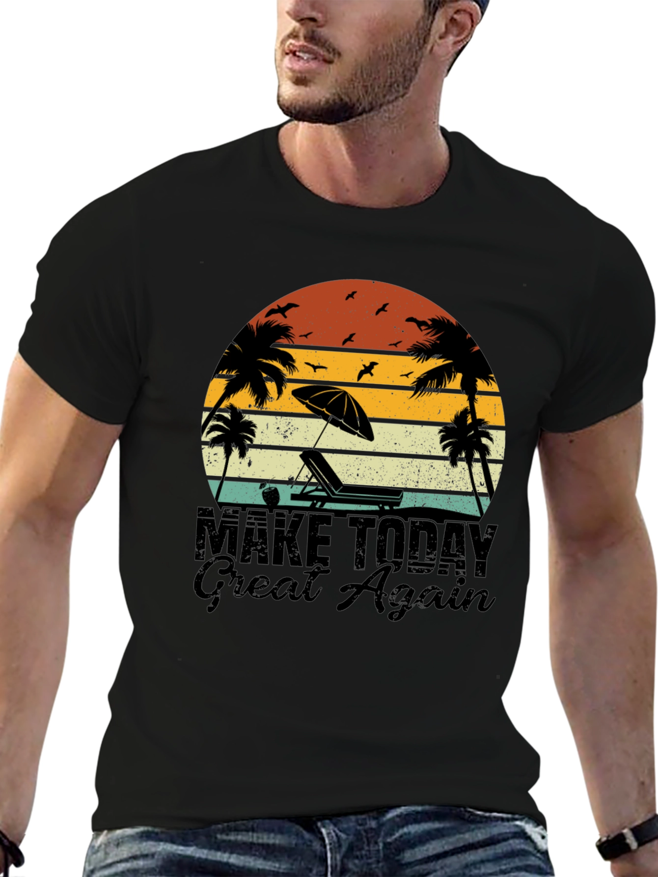 Retro Beach T-Shirt - Make Today Great Again