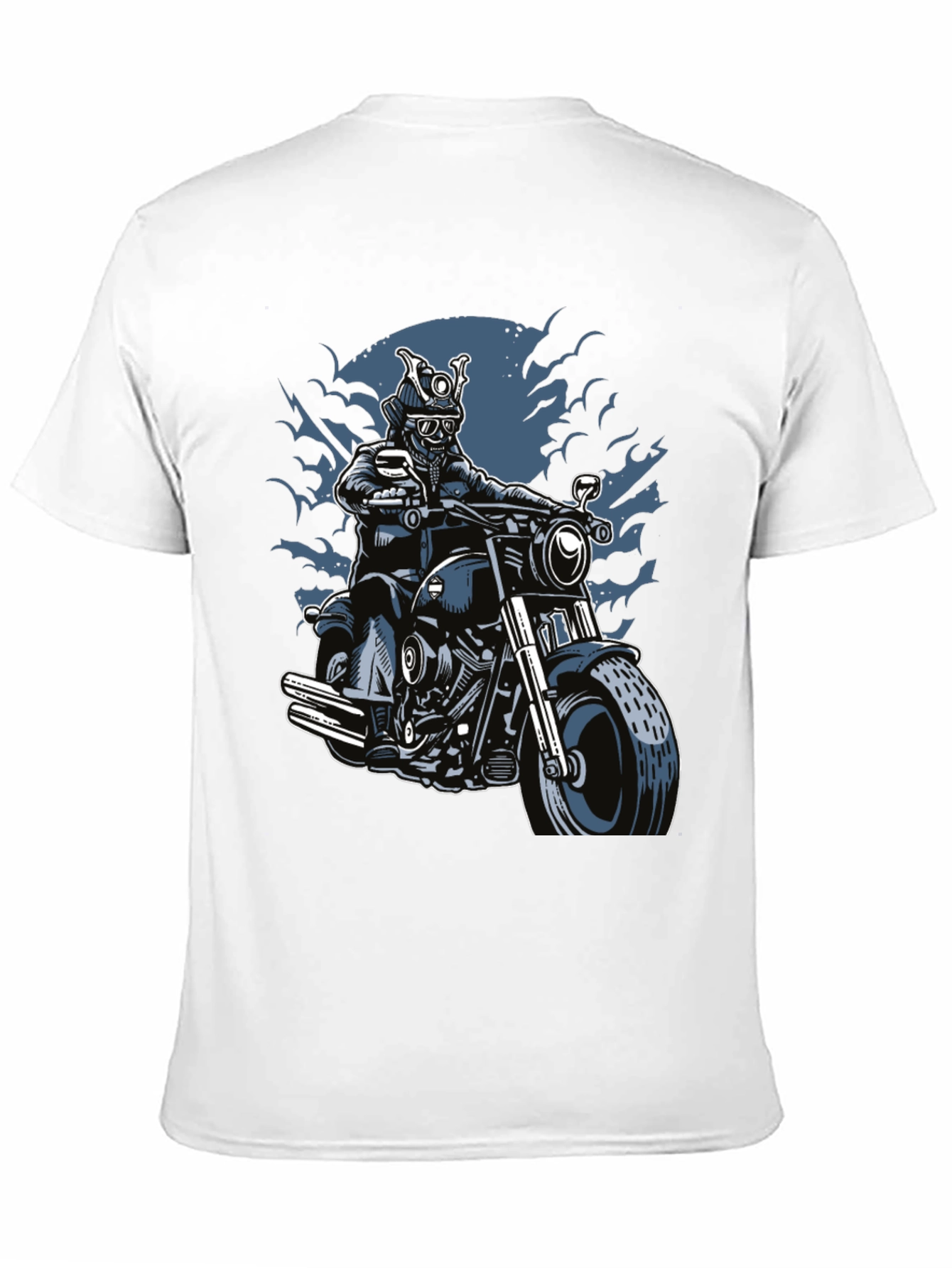 Samurai Biker Graphic T-Shirt - Black