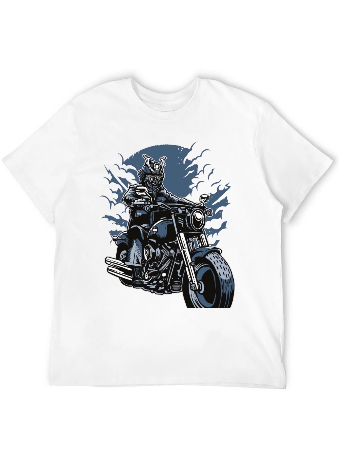 Samurai Biker Graphic T-Shirt - Black
