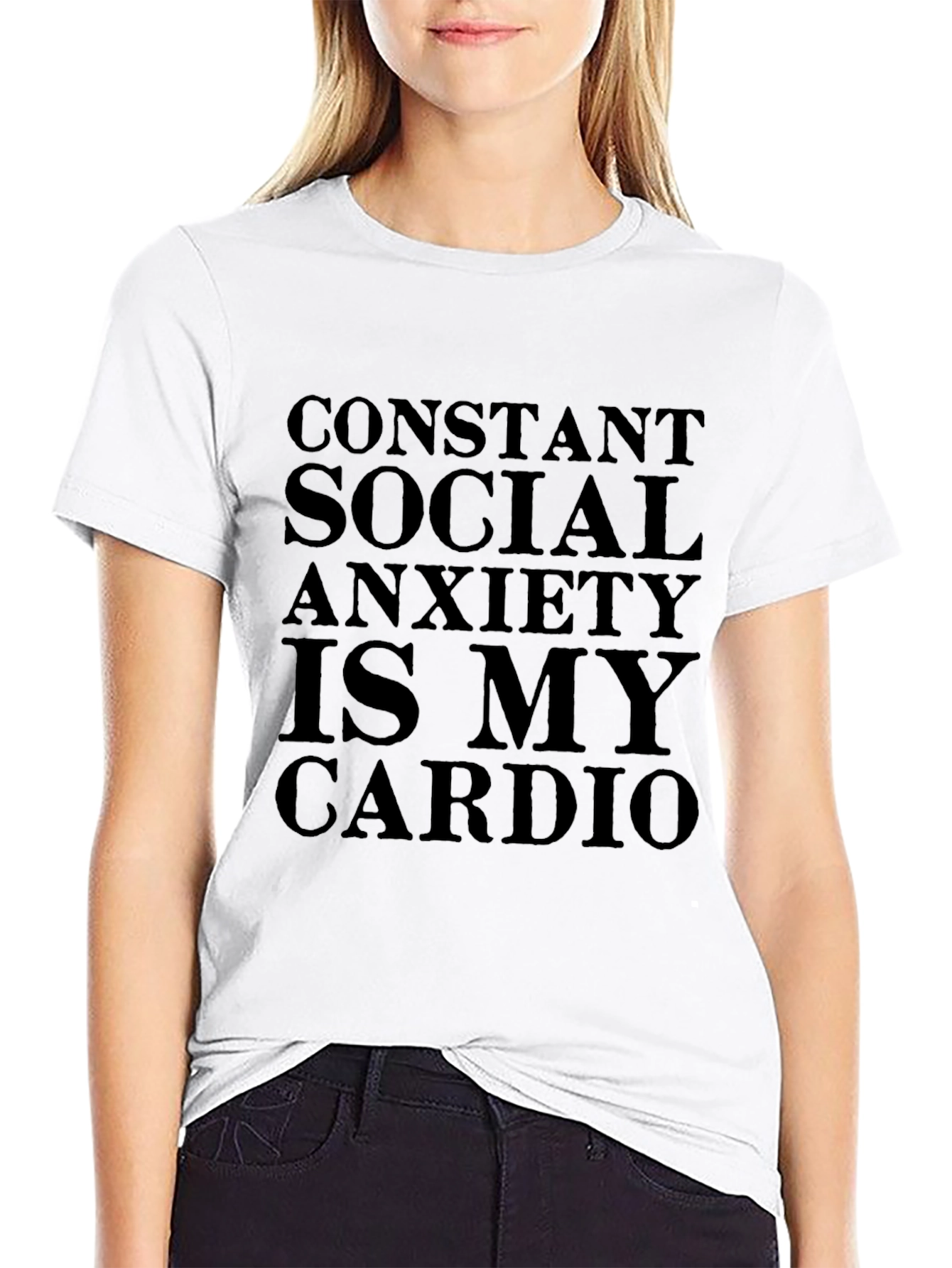 Social Anxiety Cardio Black T-Shirt