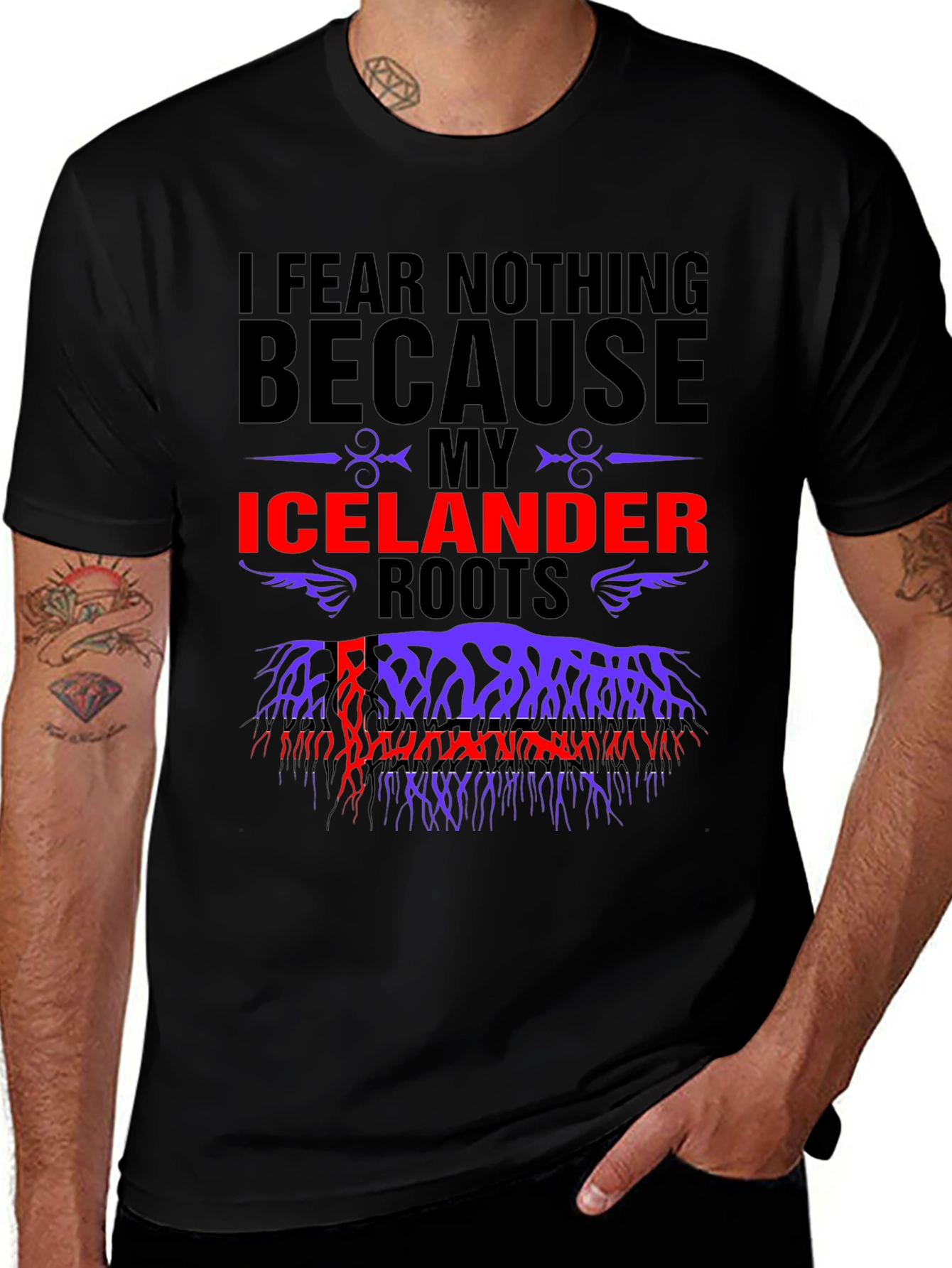 Icelandic Roots T-Shirt - Fear Nothing Design