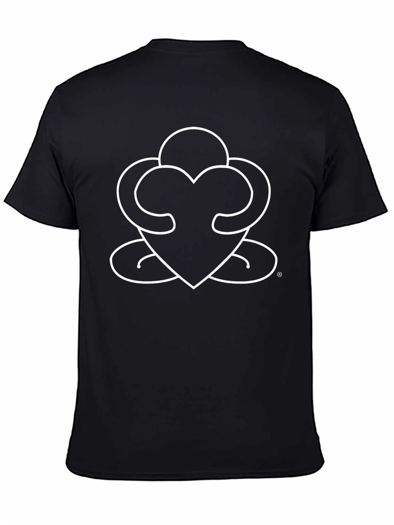 Abstract Heart Graphic Tee - Black Casual Shirt