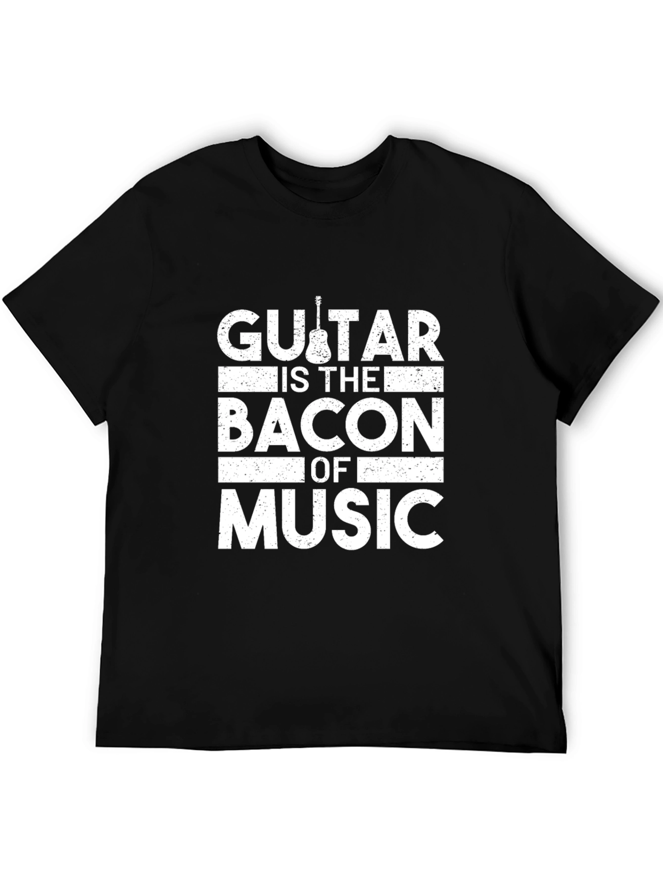 Guitar is The Bacon of Music Black T-Shirt