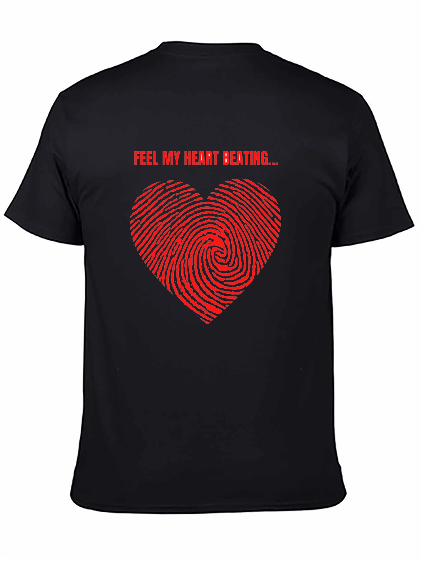 Feel My Heart Beating Black T-Shirt