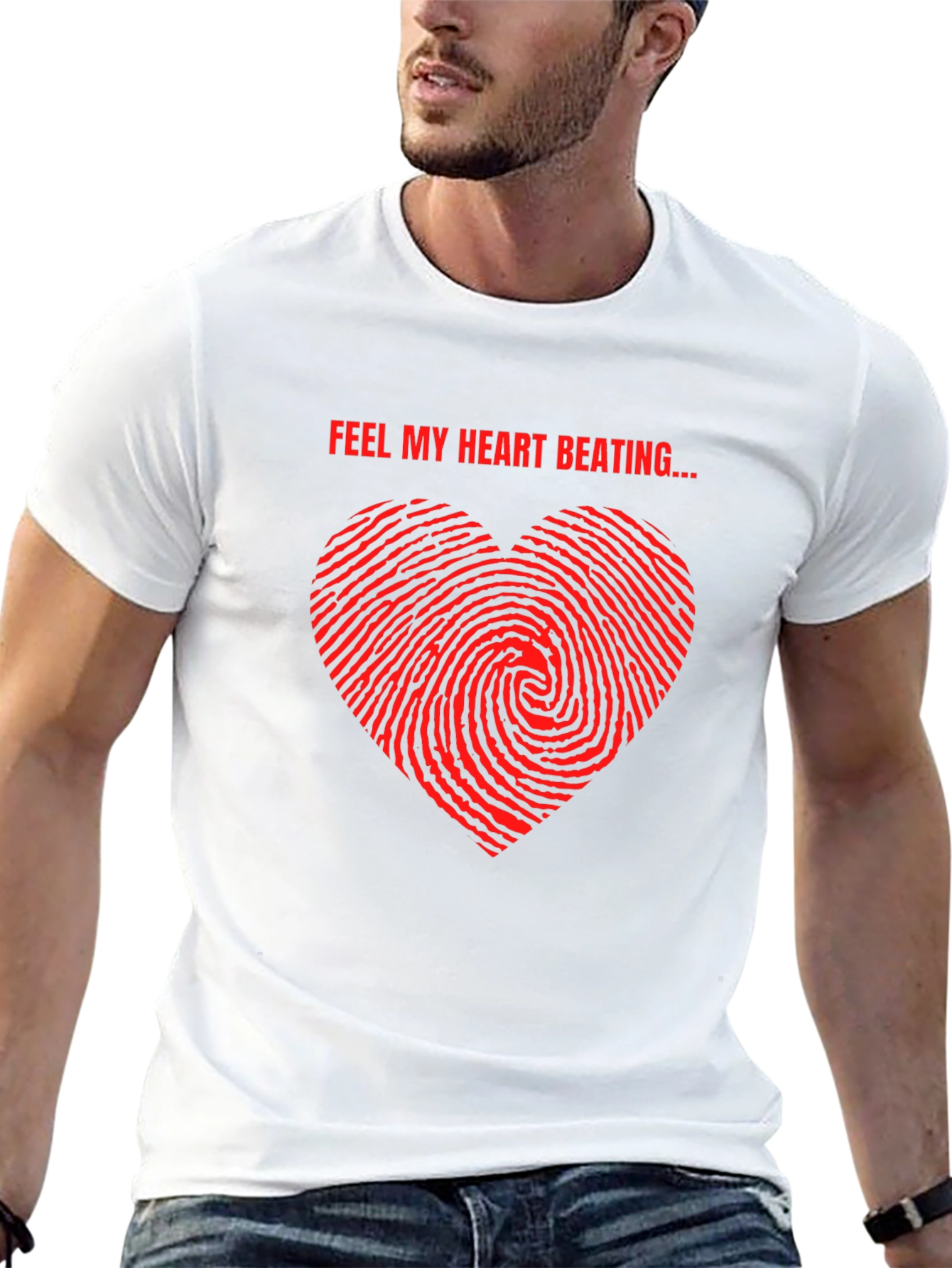 Feel My Heart Beating Black T-Shirt