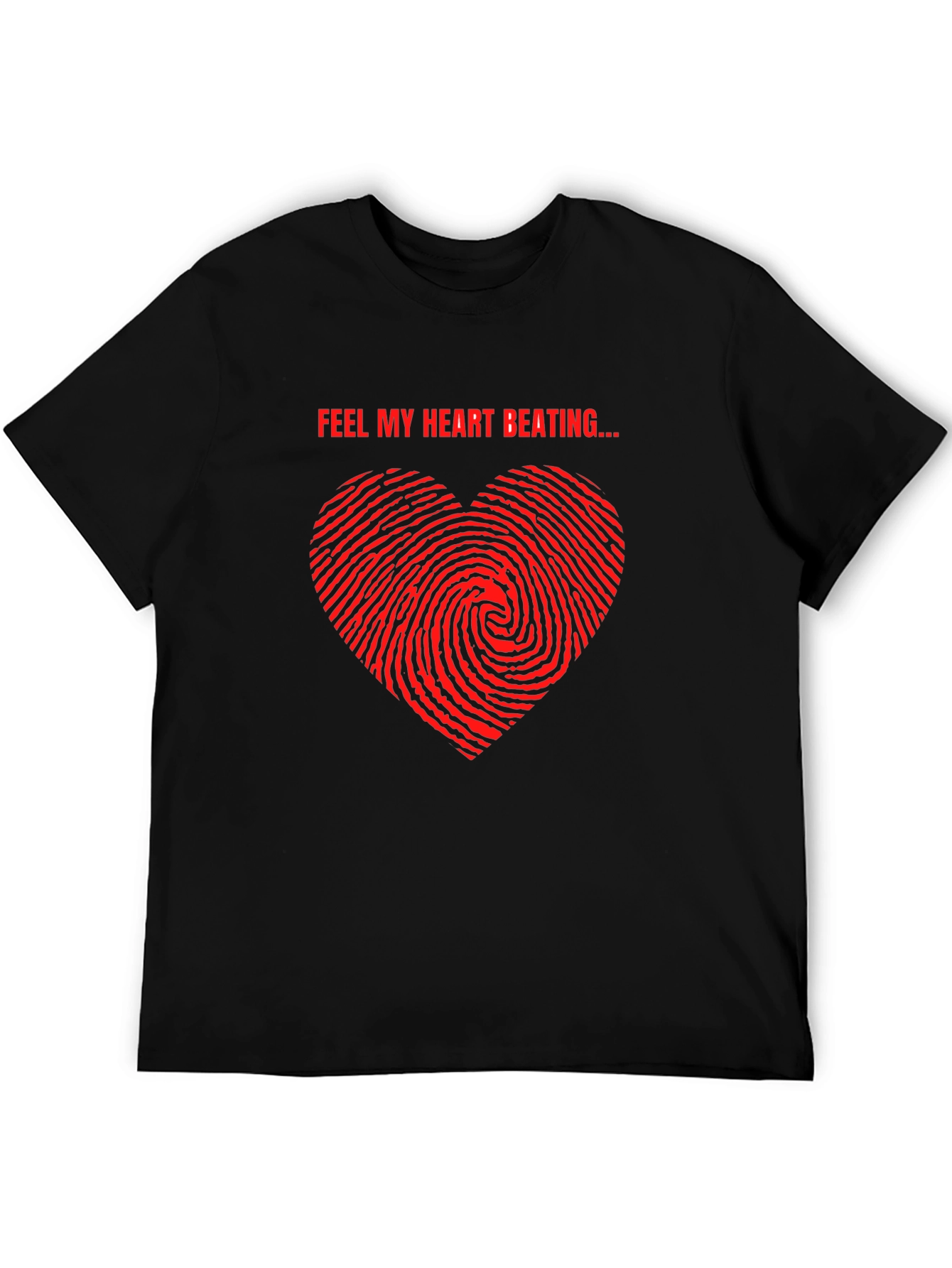 Feel My Heart Beating Black T-Shirt