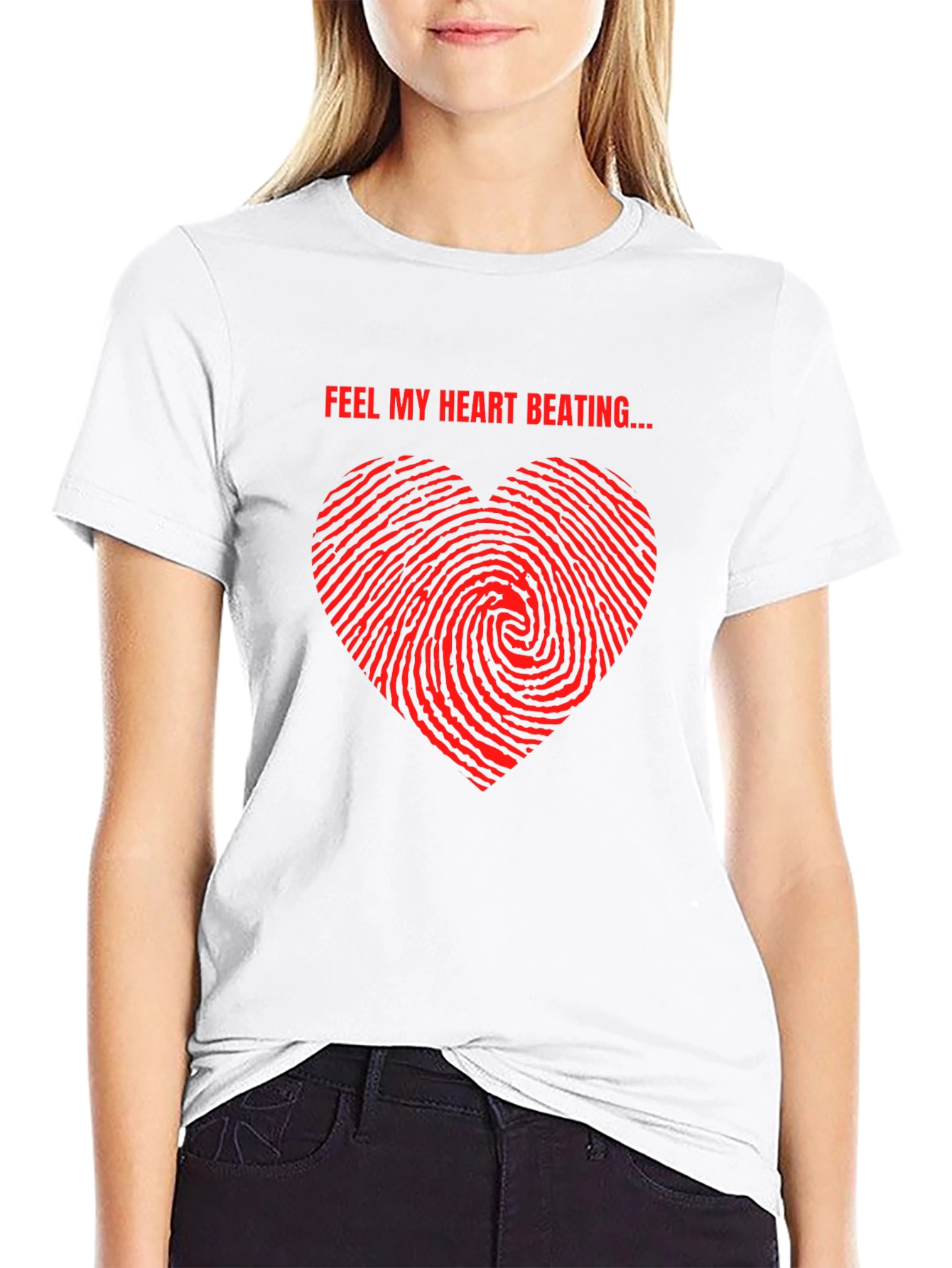 Feel My Heart Beating Black T-Shirt