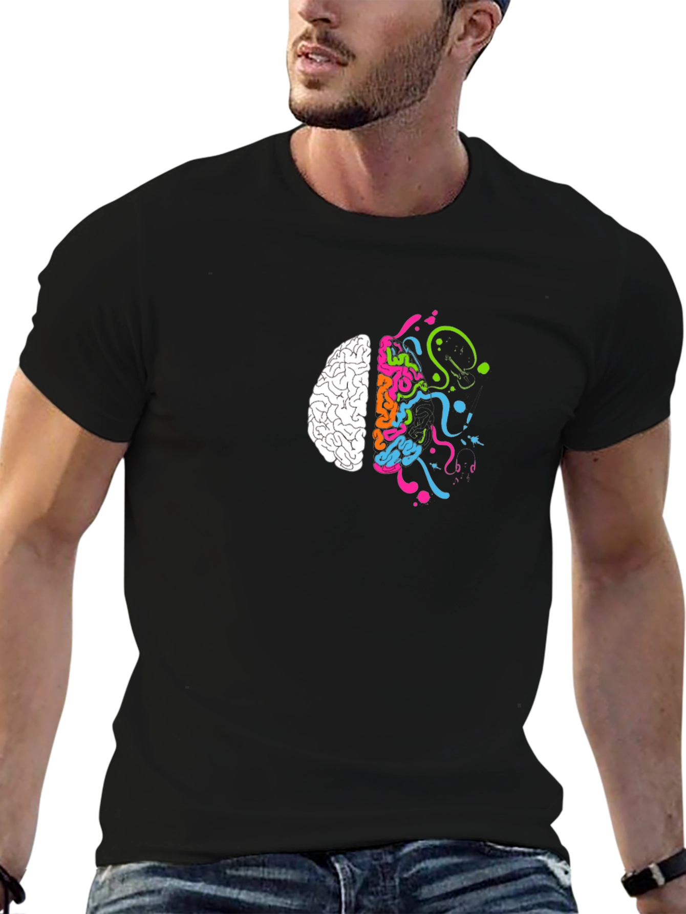 Creative Brain T-Shirt - Black Cotton Tee