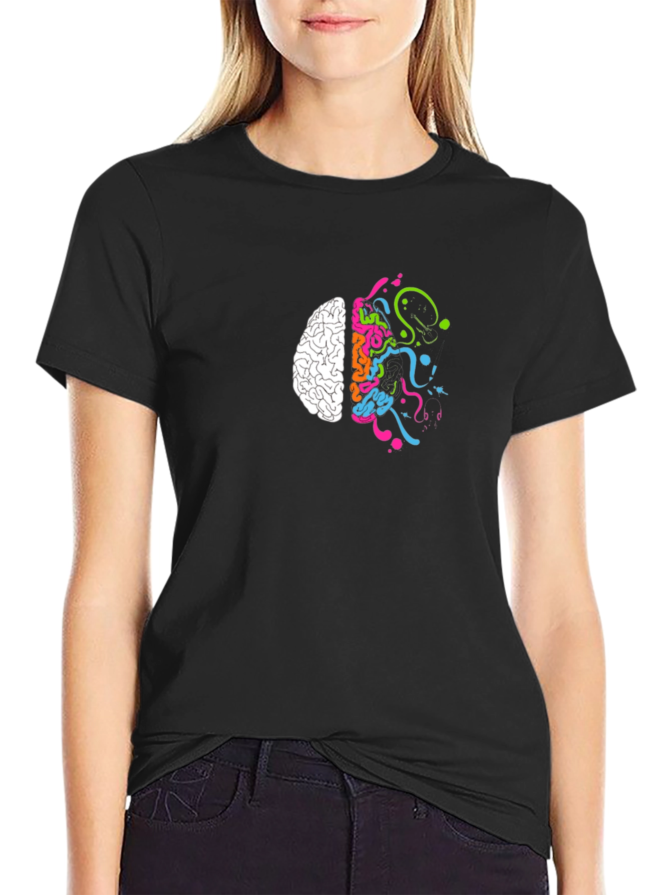 Creative Brain T-Shirt - Black Cotton Tee