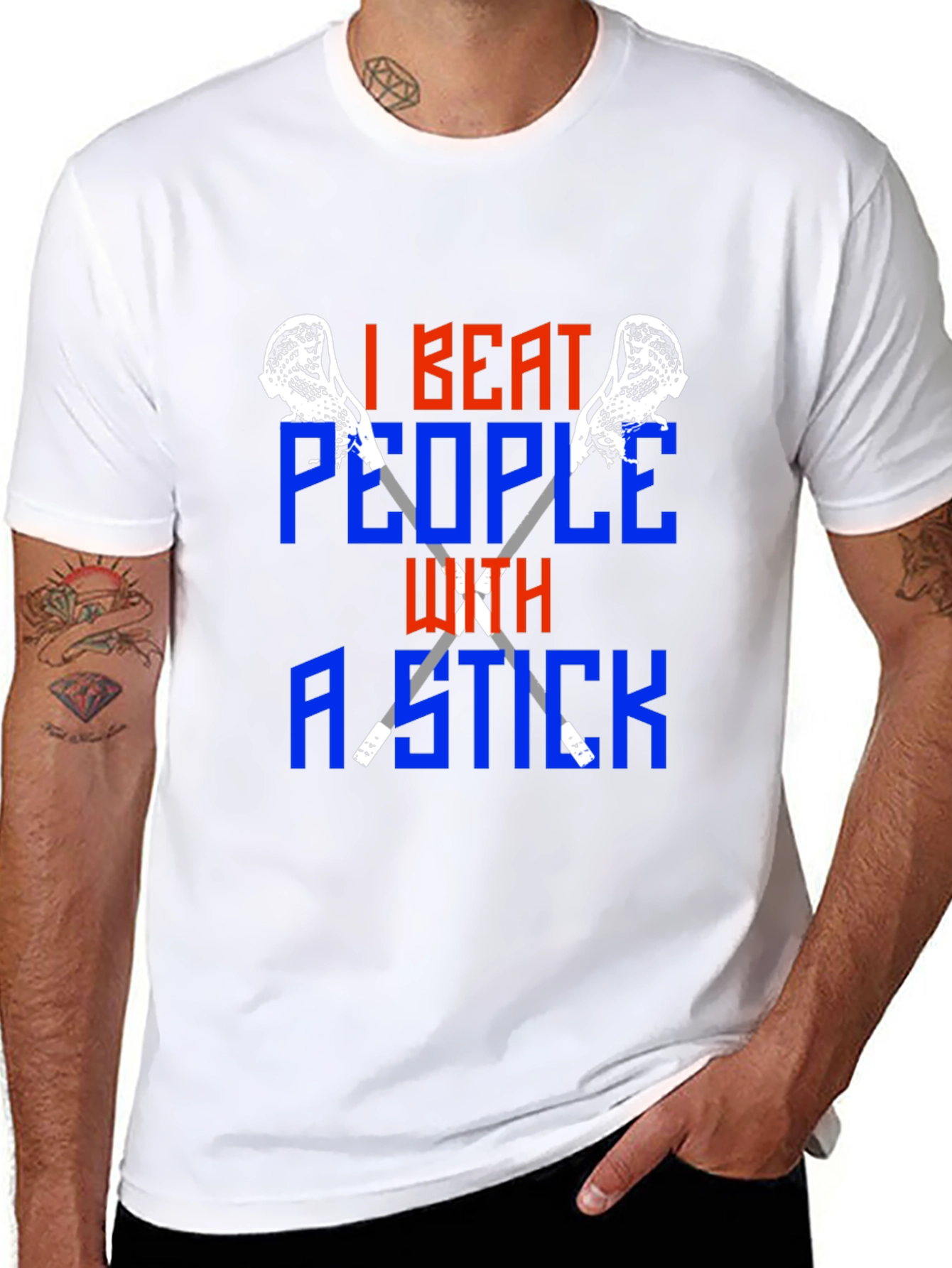 I Beat People With a Stick Lacrosse T-Shirt