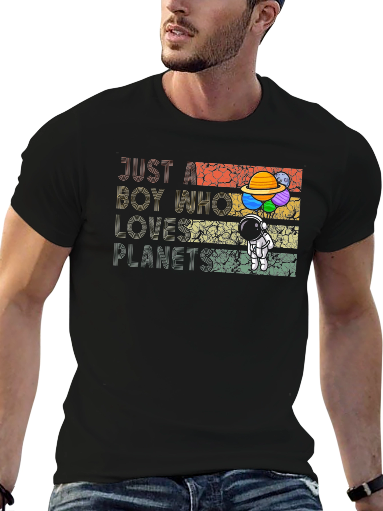 Boy Who Loves Planets T-Shirt - Astronaut Space Tee