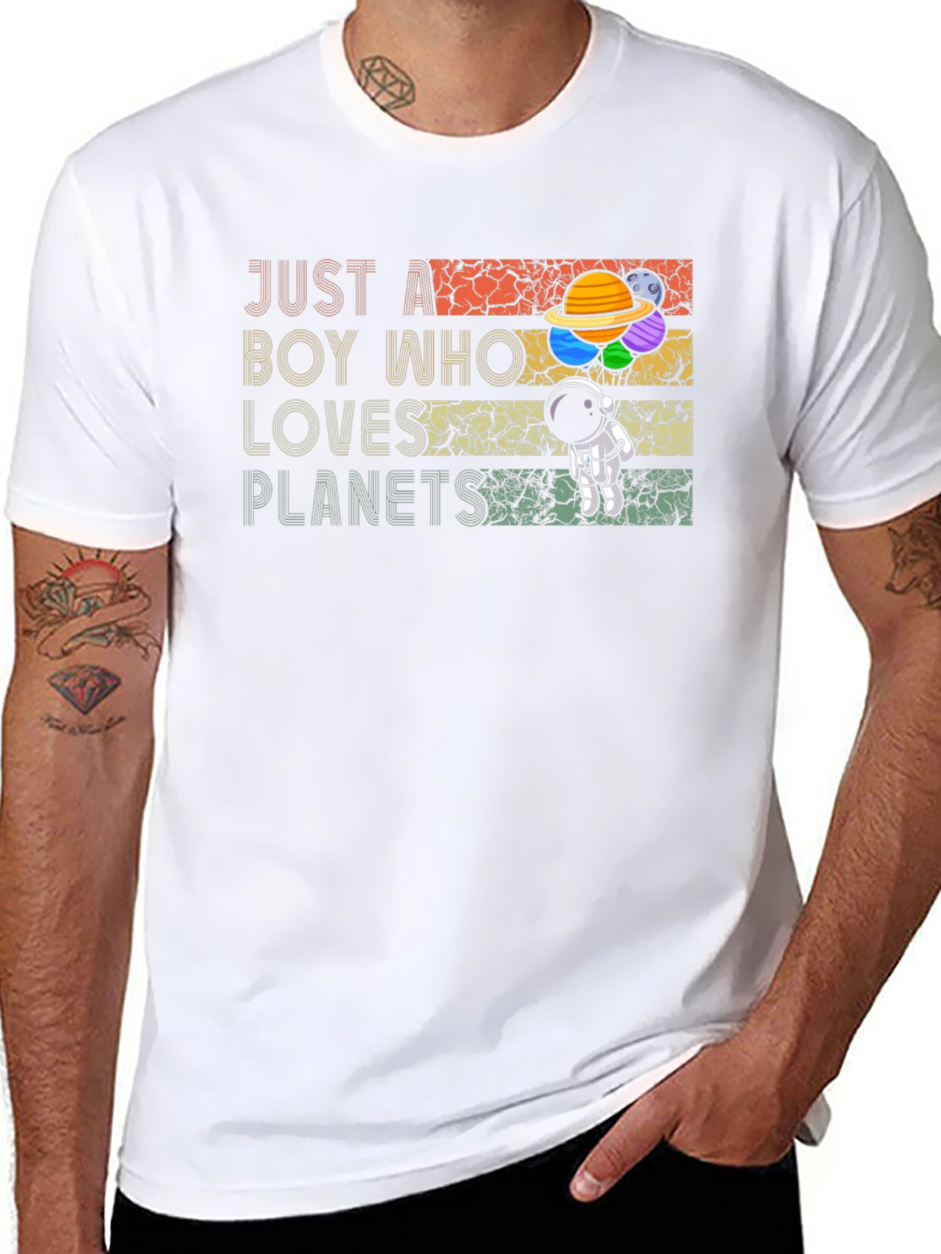 Boy Who Loves Planets T-Shirt - Astronaut Space Tee