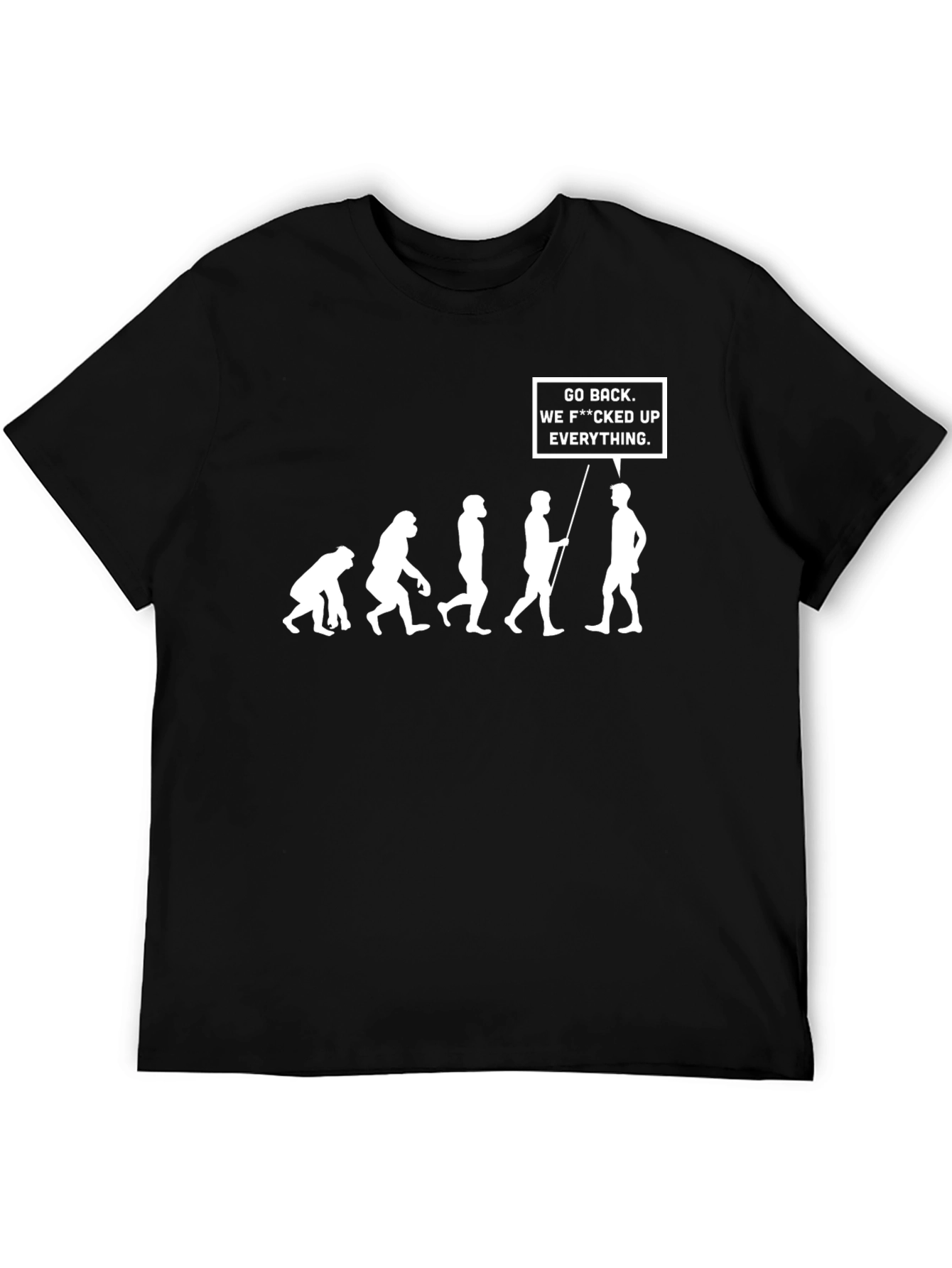Evolution Go Back T-Shirt - Funny Graphic Tee