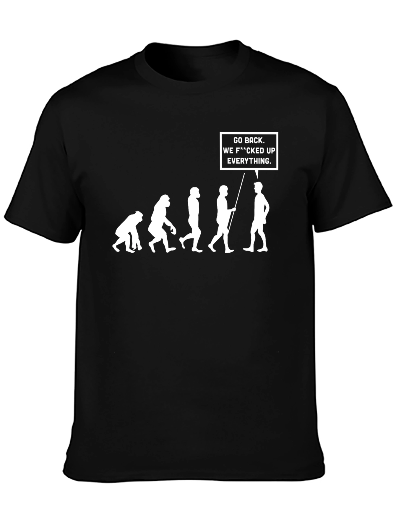 Evolution Go Back T-Shirt - Funny Graphic Tee