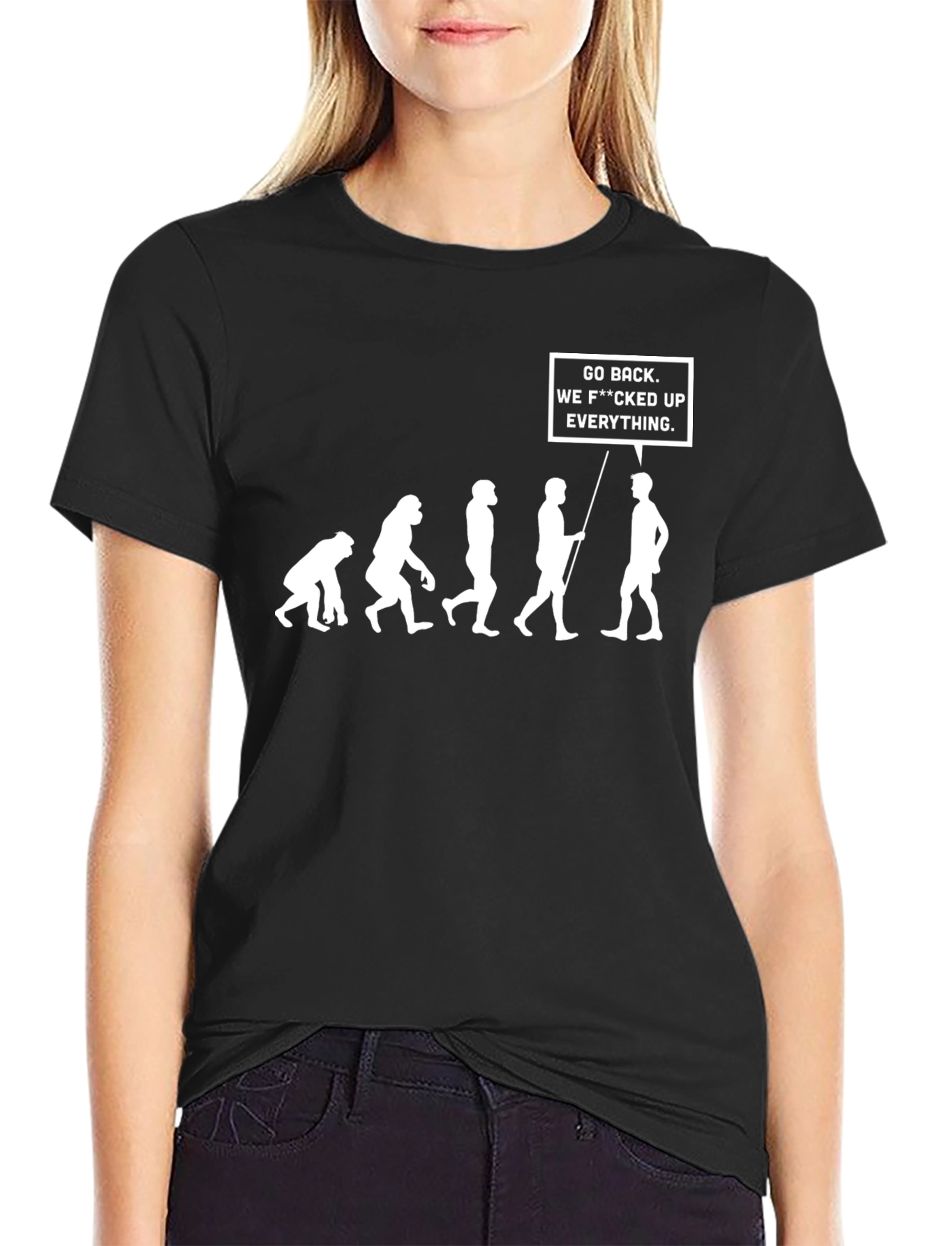 Evolution Go Back T-Shirt - Funny Graphic Tee
