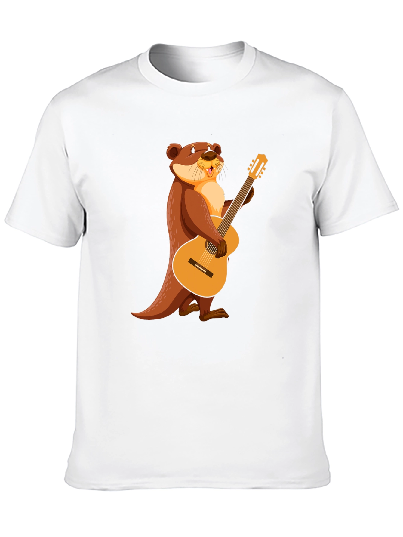 Otter with Guitar Black T-Shirt