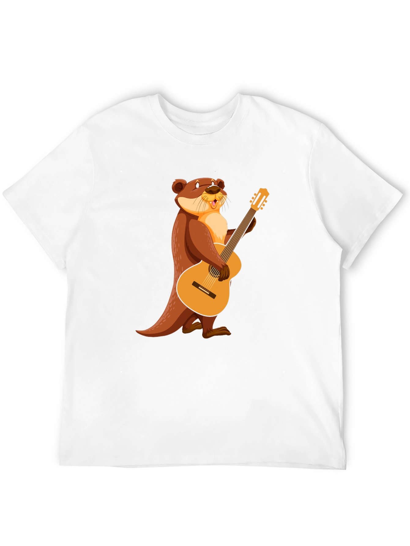 Otter with Guitar Black T-Shirt