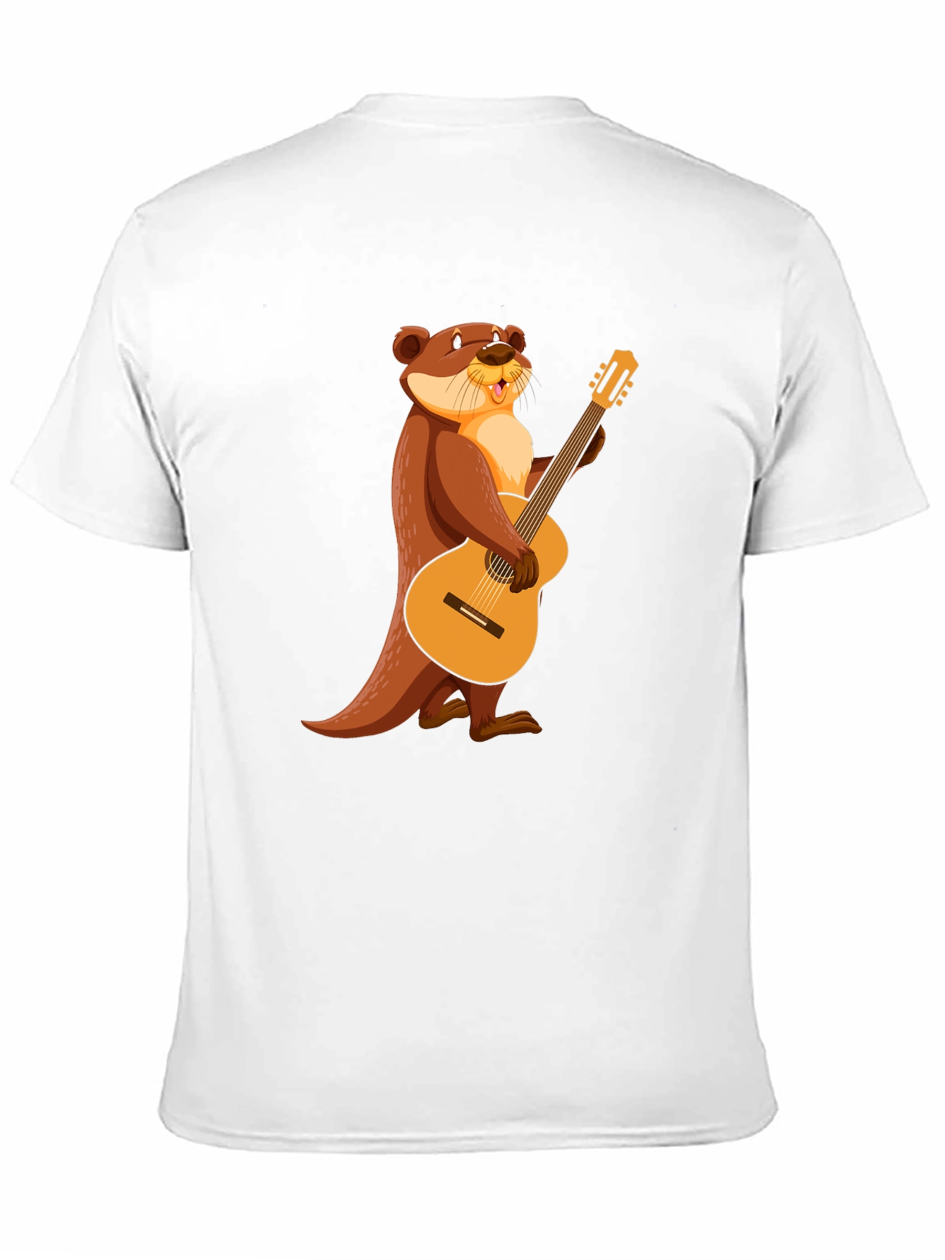 Otter with Guitar Black T-Shirt