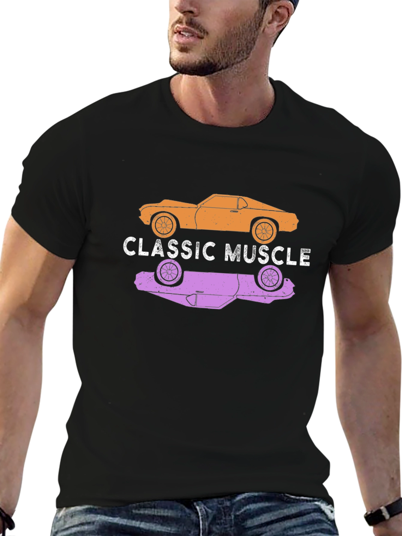 Classic Muscle Car T-Shirt - Black