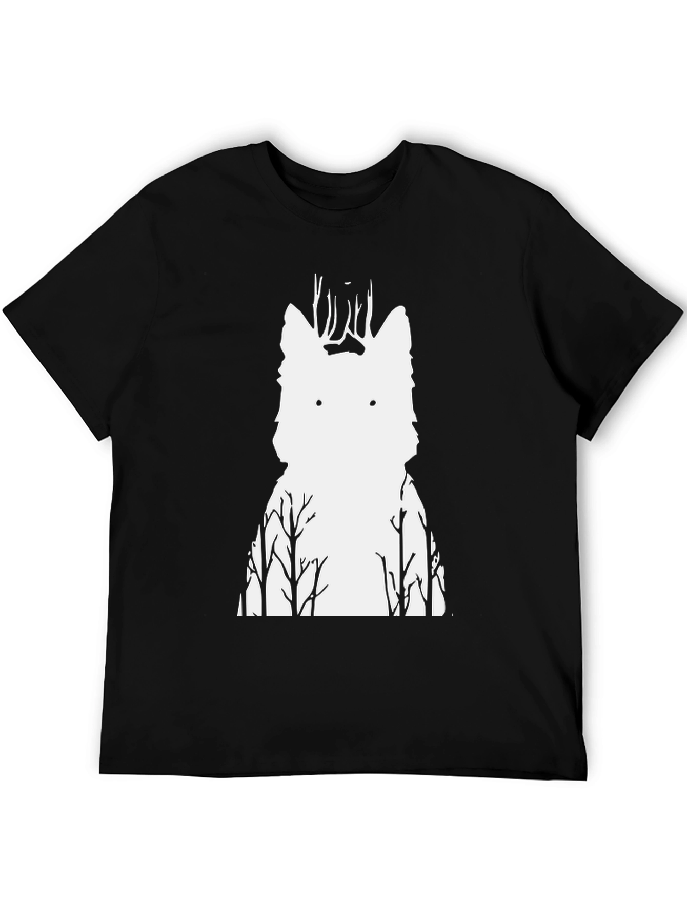 Wolf Forest Graphic Tee - Black Cotton Blend