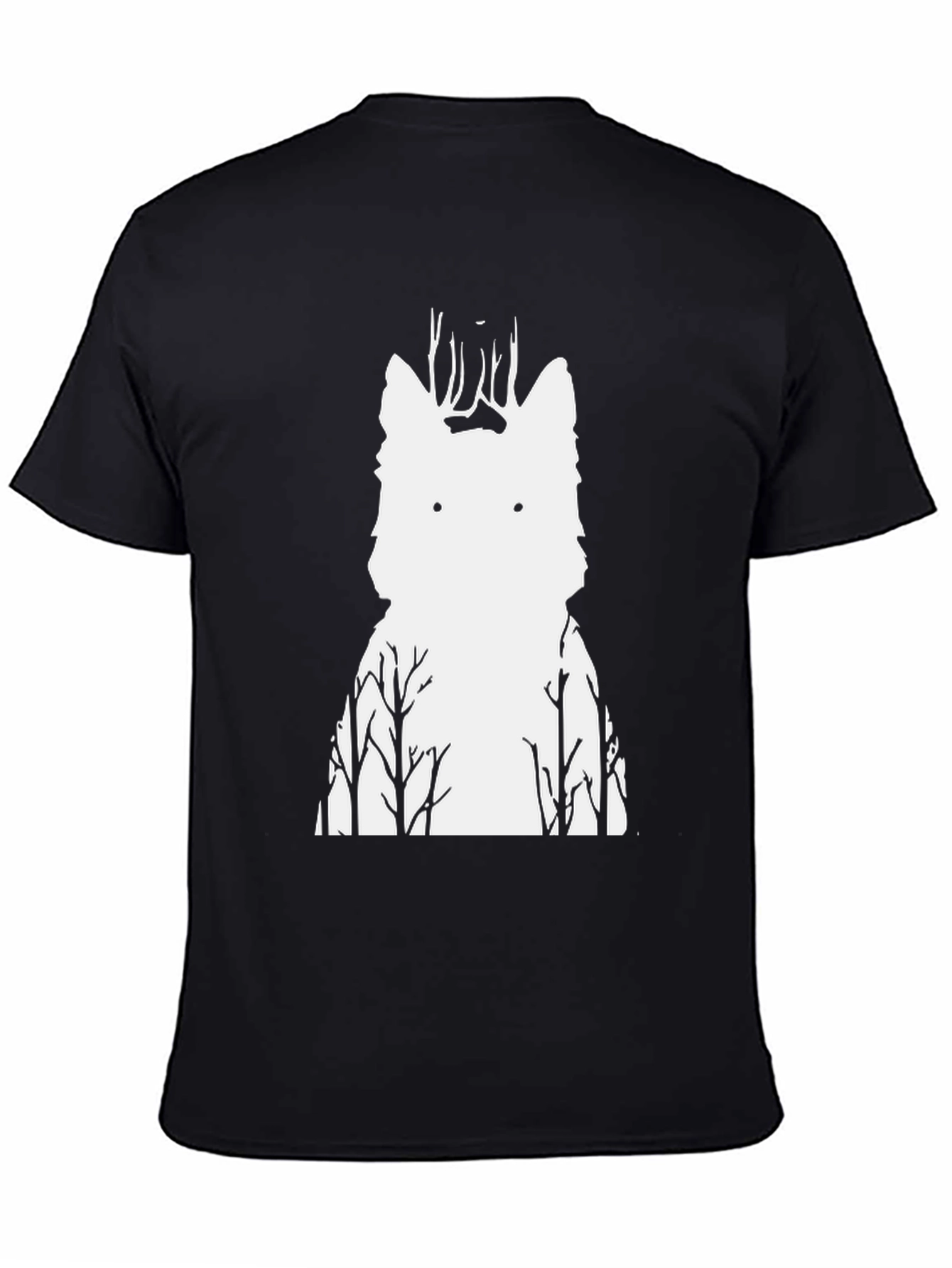 Wolf Forest Graphic Tee - Black Cotton Blend