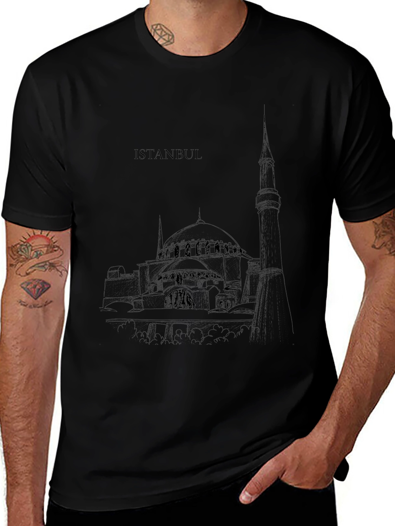 Istanbul Sketch Black T-Shirt