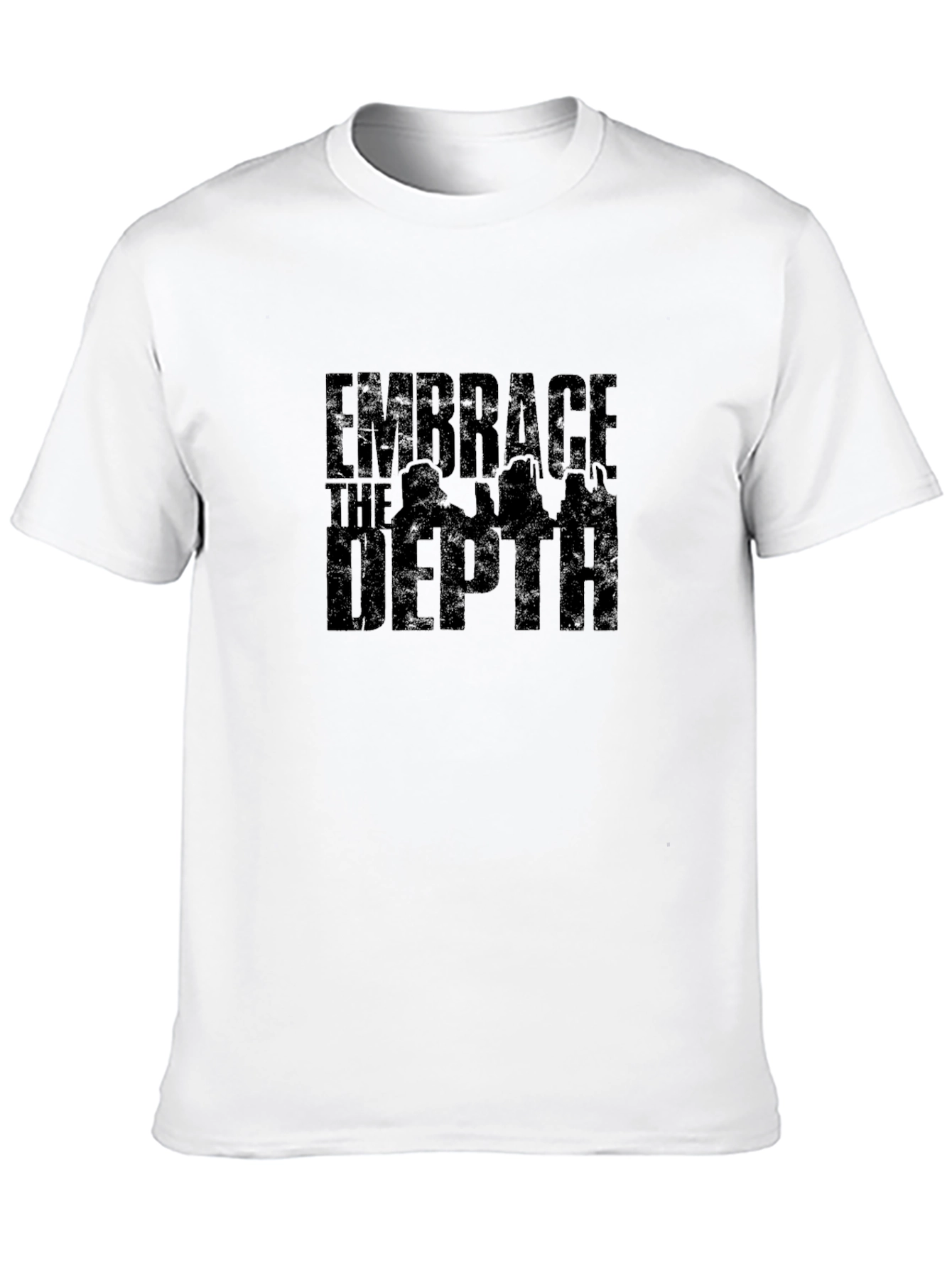 Embrace The Depth Graphic Print Black T-Shirt