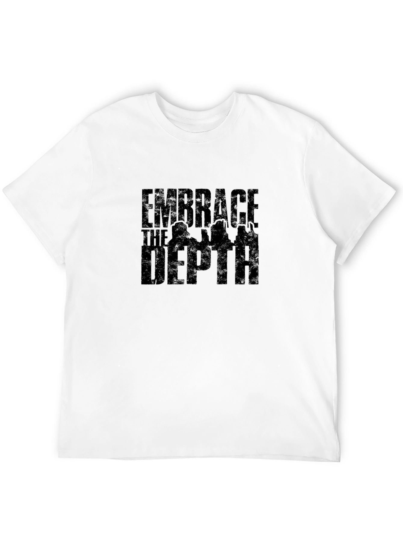 Embrace The Depth Graphic Print Black T-Shirt