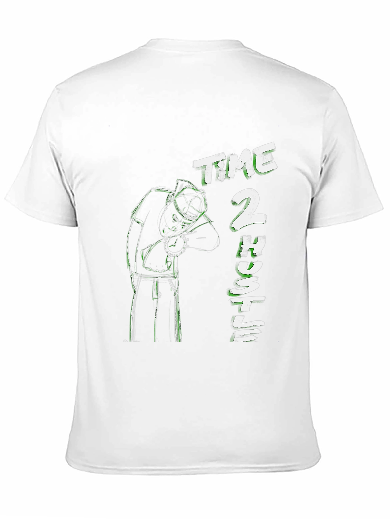 Time 2 Hustle Graphic Print Black T-Shirt