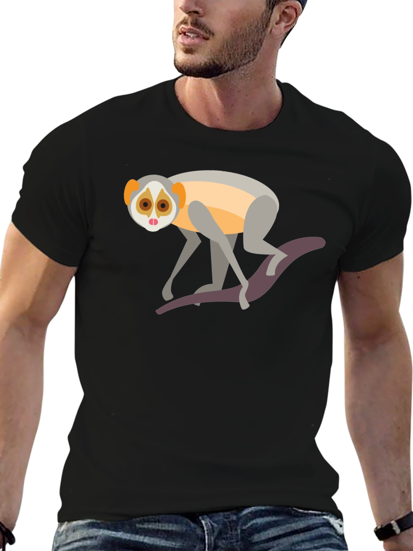 Slow Loris Graphic Tee - Unisex Black T-Shirt