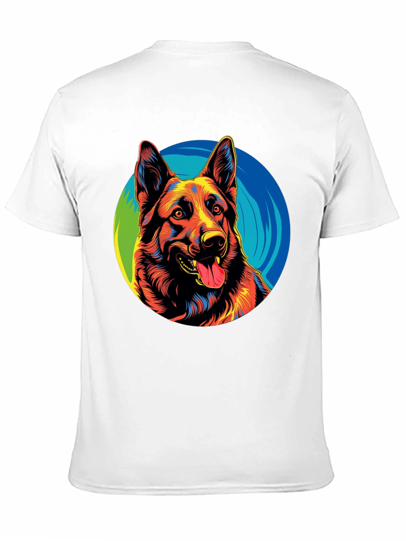 Vibrant German Shepherd Graphic Tee - Black