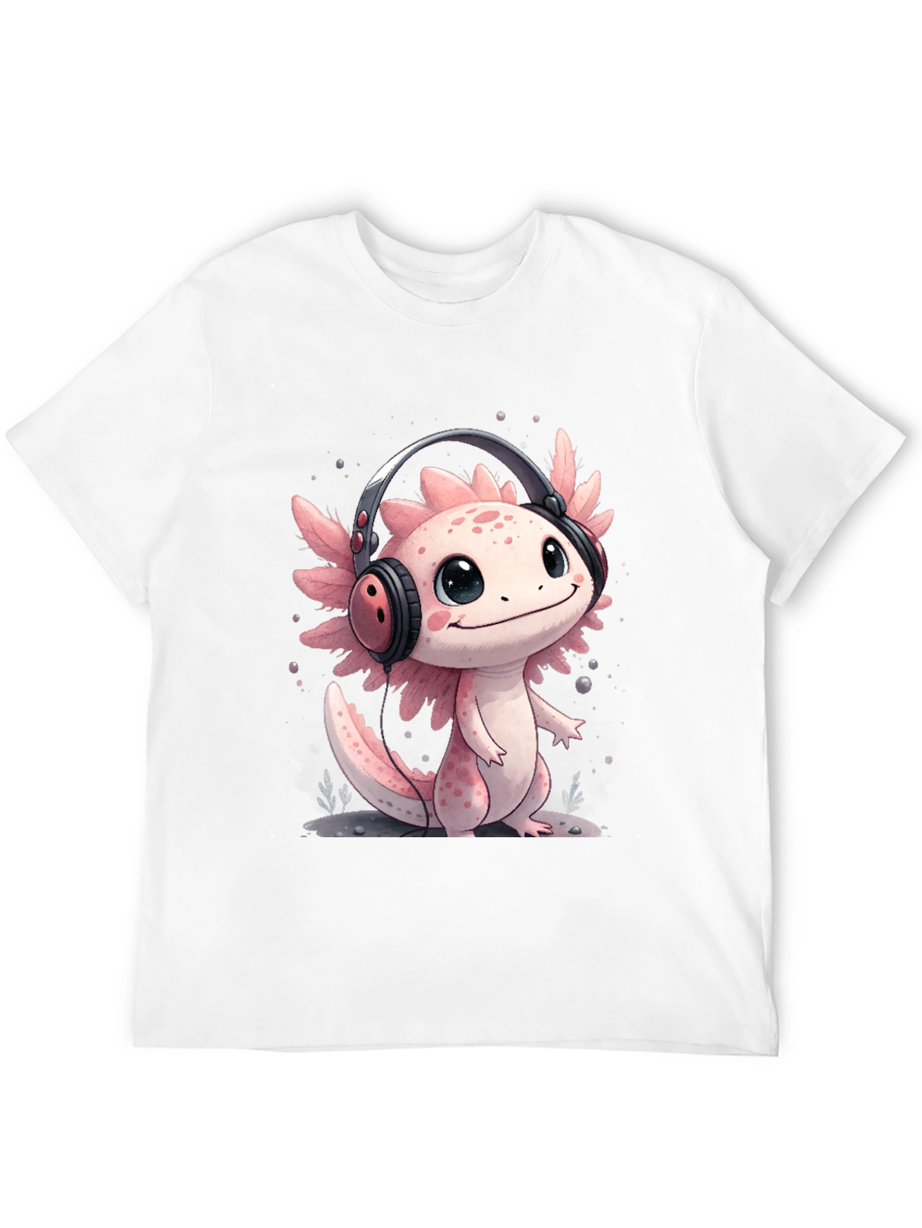 Axolotl Headphones T-Shirt - Cute Gamer Tee