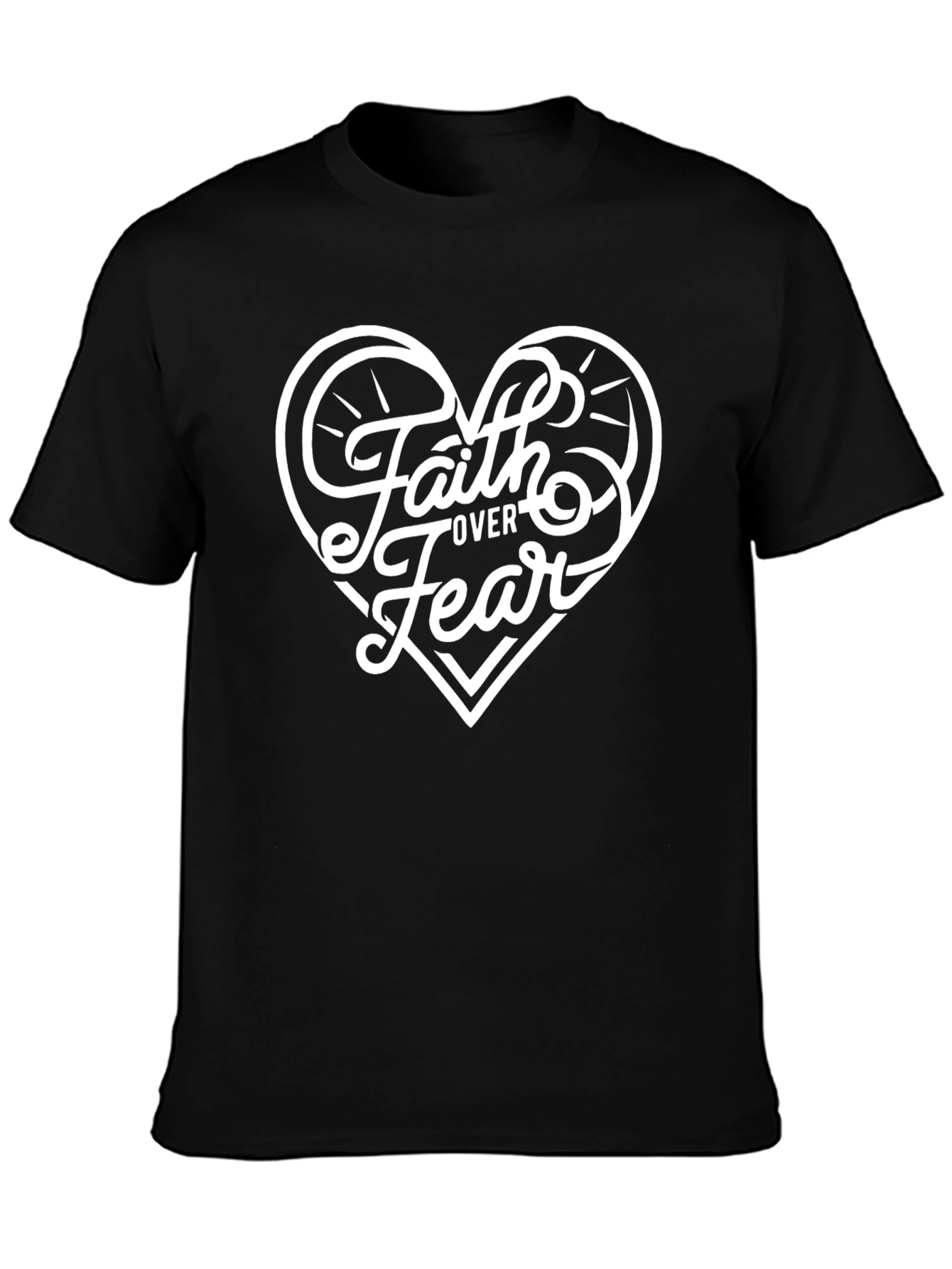 Faith Over Fear Heart Graphic T-Shirt