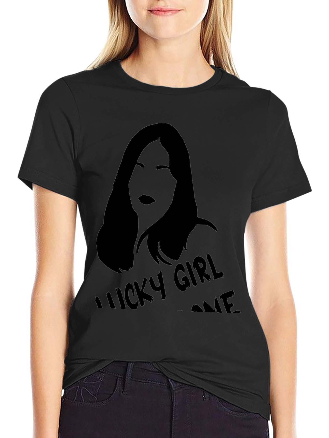 Lucky Girl Syndrome Black Graphic Tee